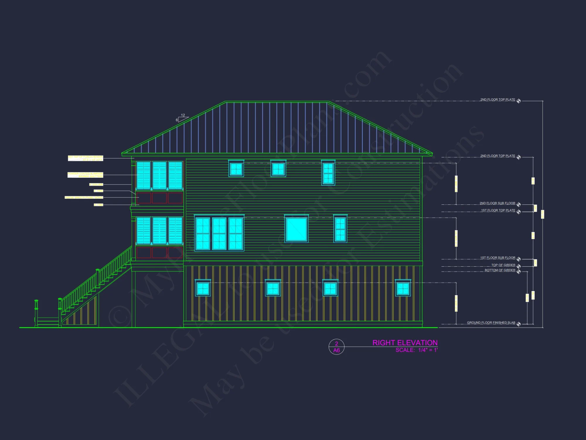 Luxury Beach house Plan with 4 Bedrooms, 3 Stories, CAD Designs