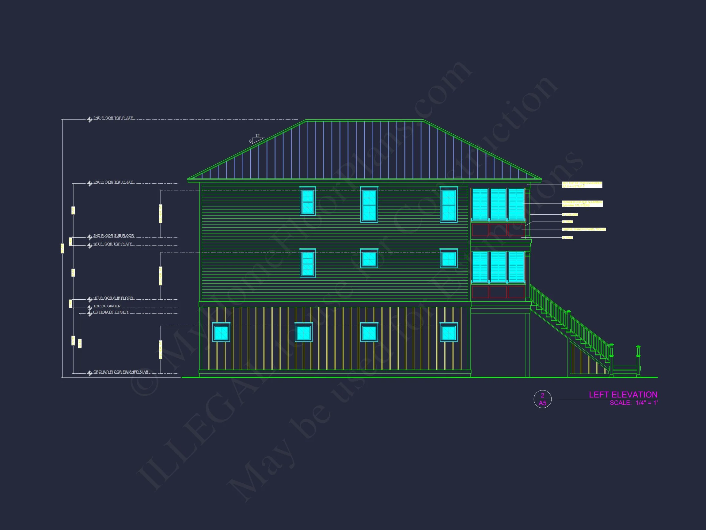 Luxury Beach house Plan with 4 Bedrooms, 3 Stories, CAD Designs