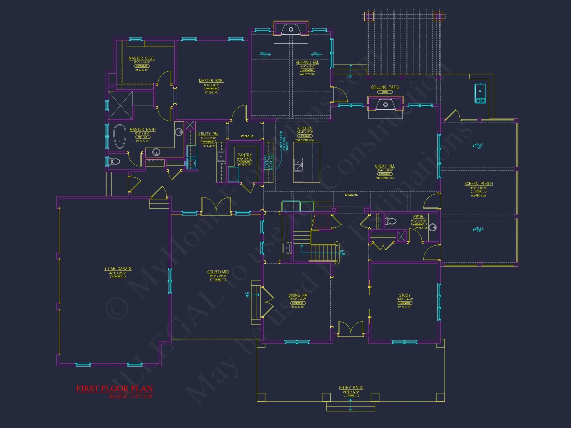 Elegant house Plan: Detailed Blueprint with CAD Architecture Designs