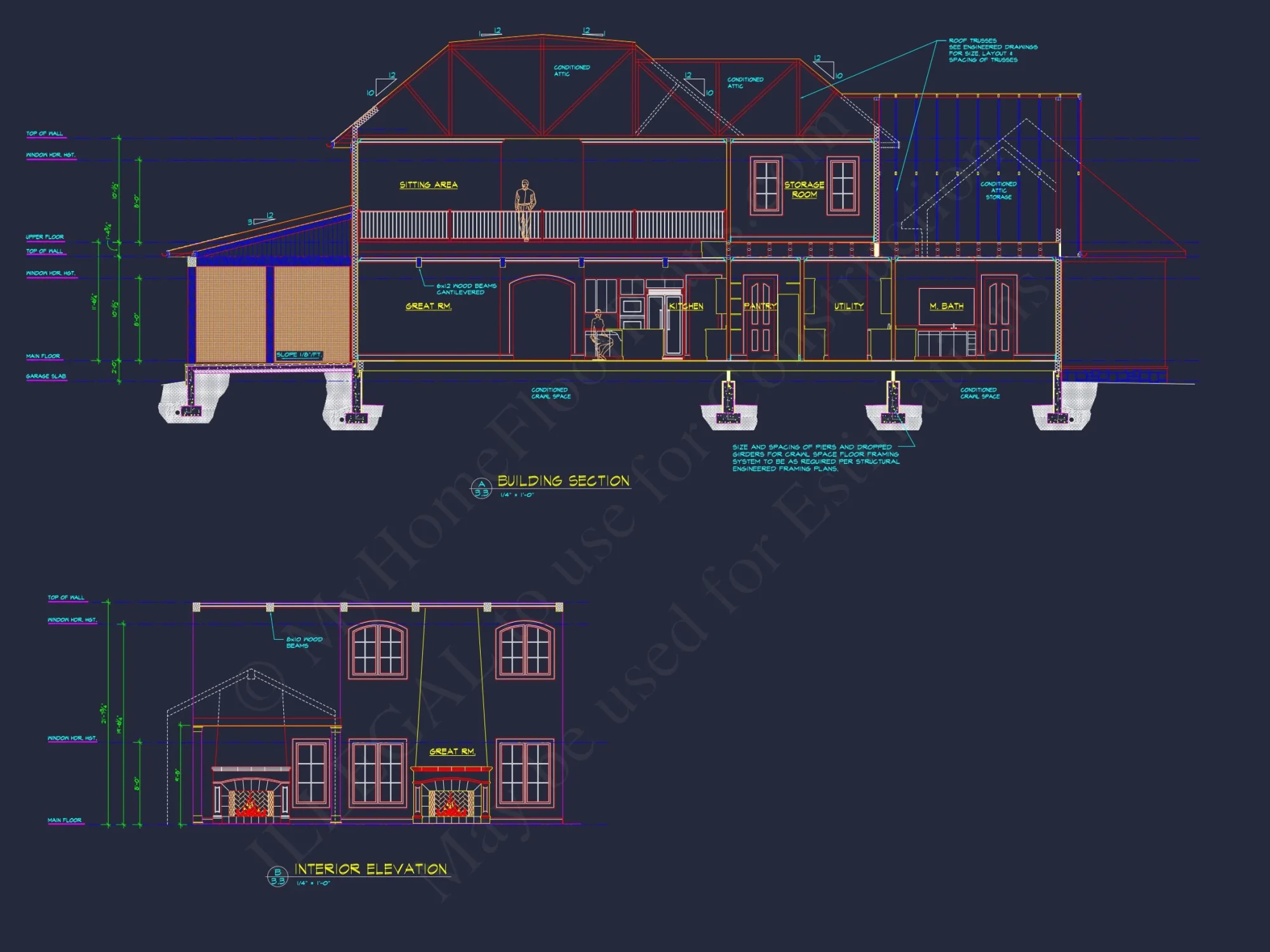 Elegant house Plan: Detailed Blueprint with CAD Architecture Designs