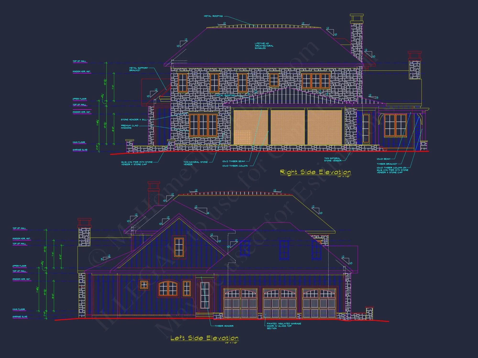 Elegant house Plan: Detailed Blueprint with CAD Architecture Designs