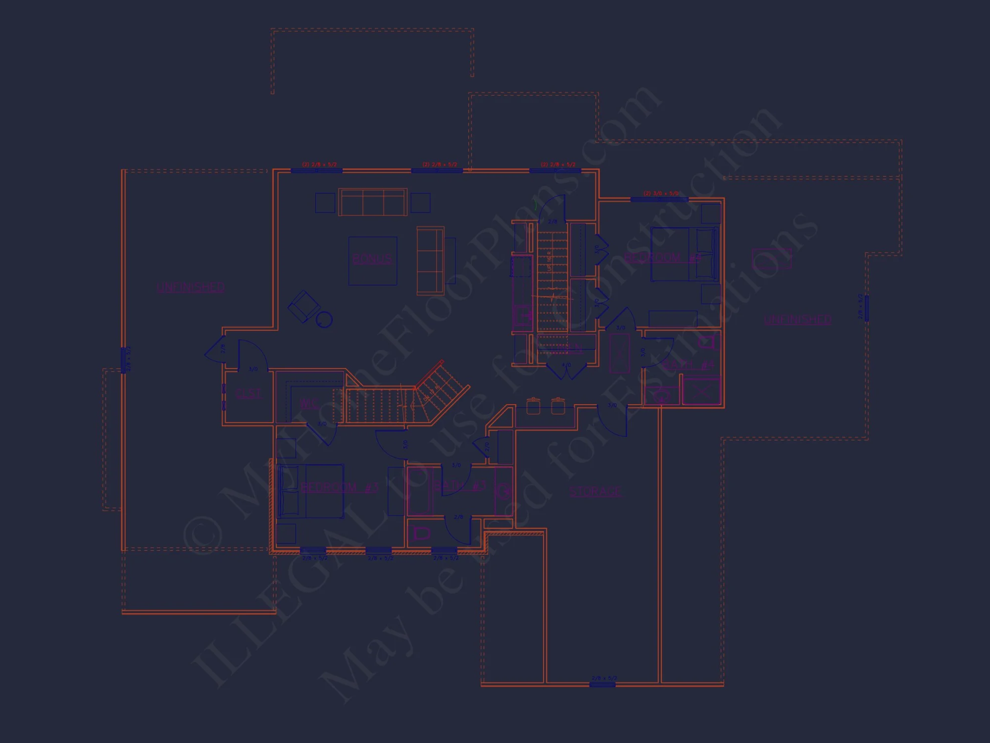 Architectural house Blueprint with CAD Designs & Floor Plans
