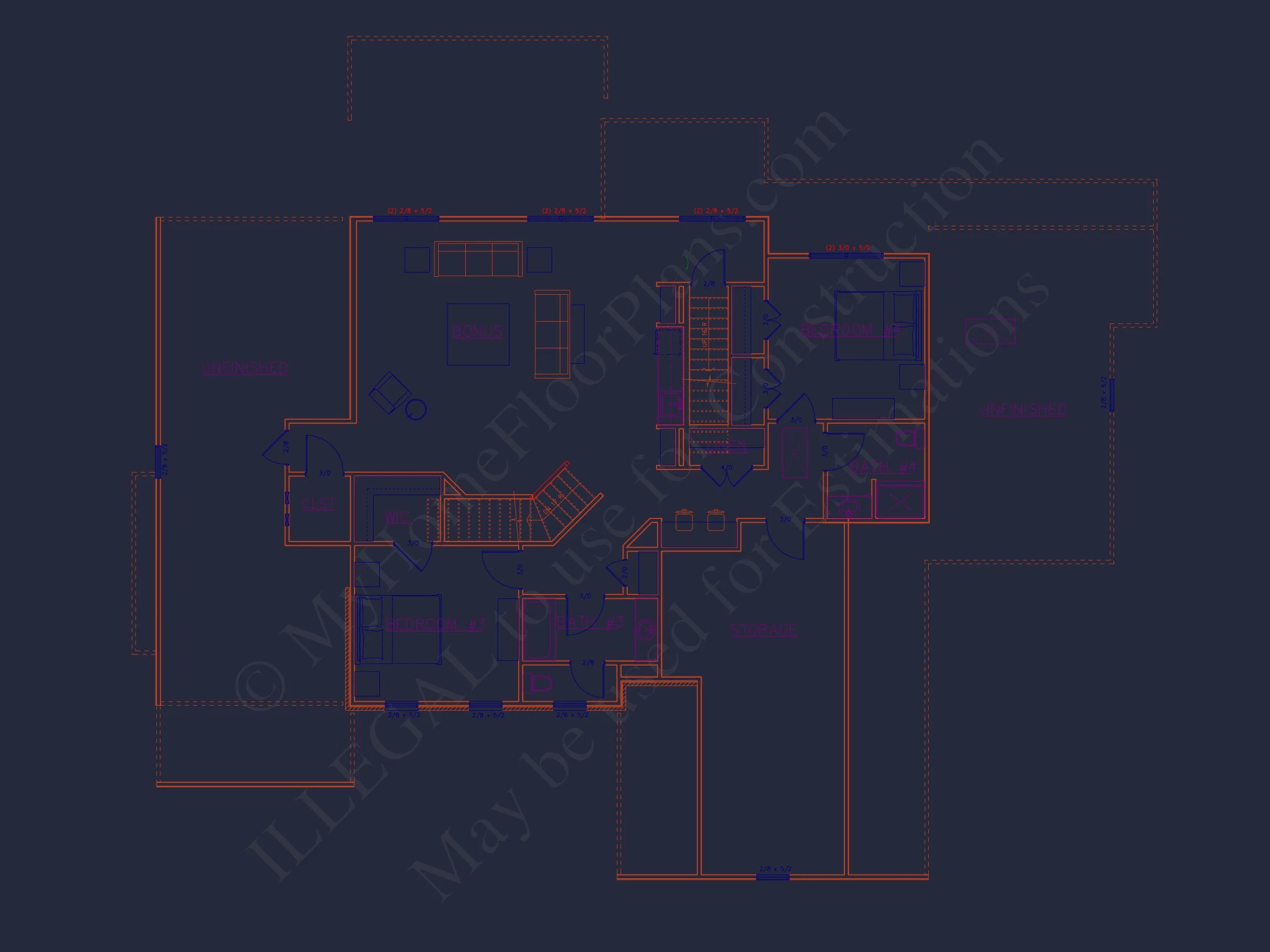 Architectural house Blueprint with CAD Designs & Floor Plans