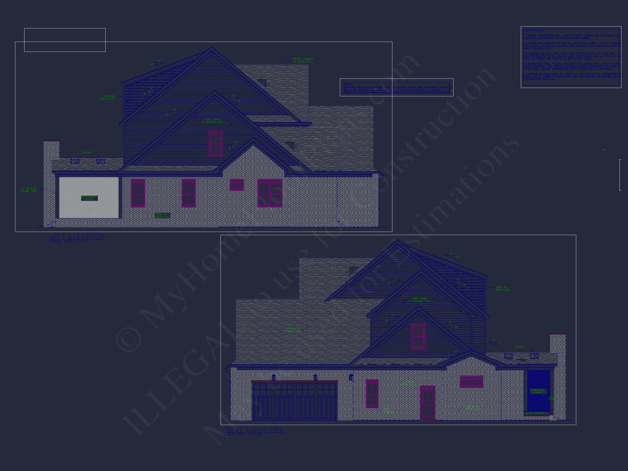 Architectural house Blueprint with CAD Designs & Floor Plans