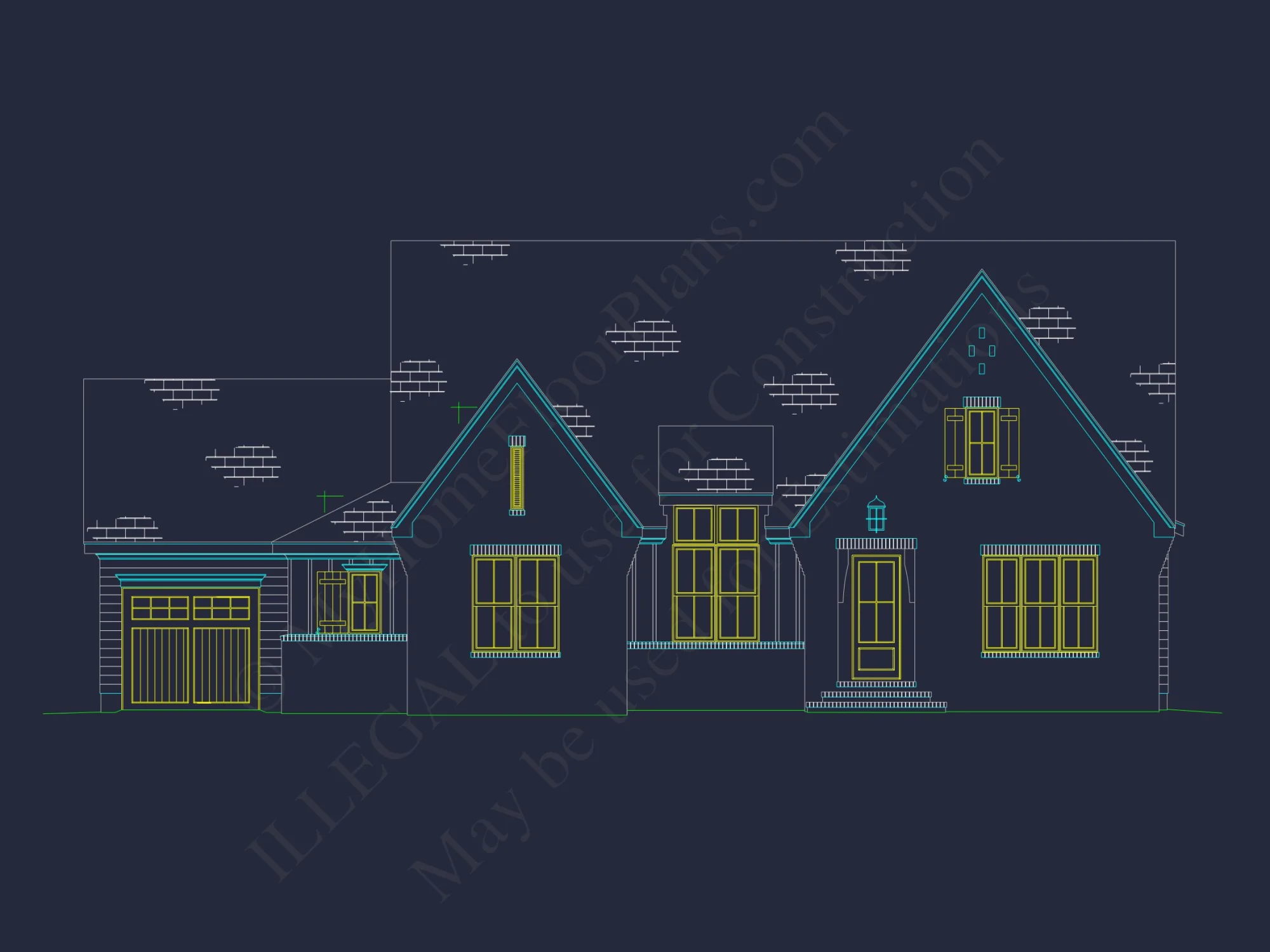 house Plan Floor Blueprint with CAD Architecture Designs
