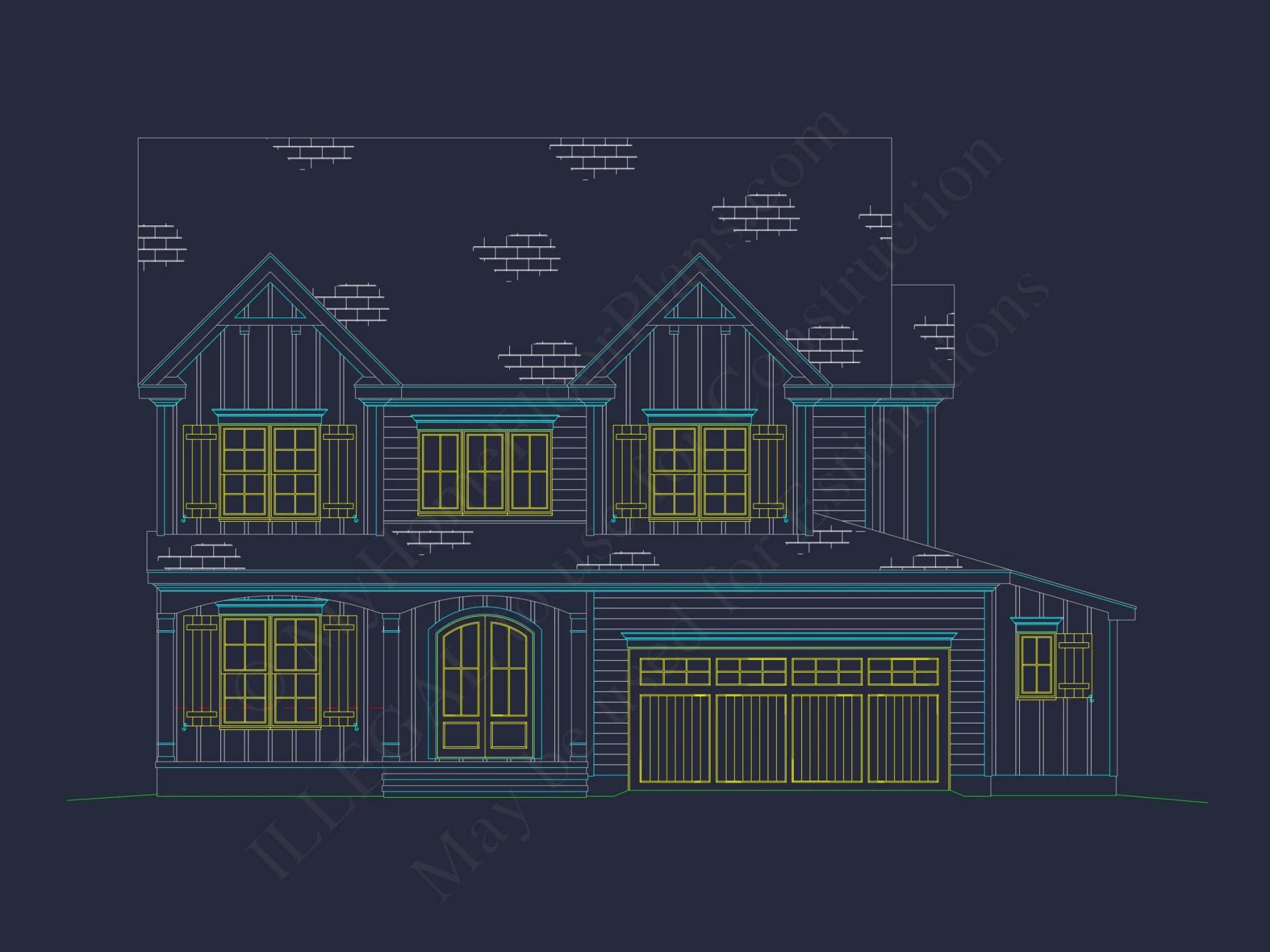 Modern Farmhouse house Plan with 3D CAD Architecture Design