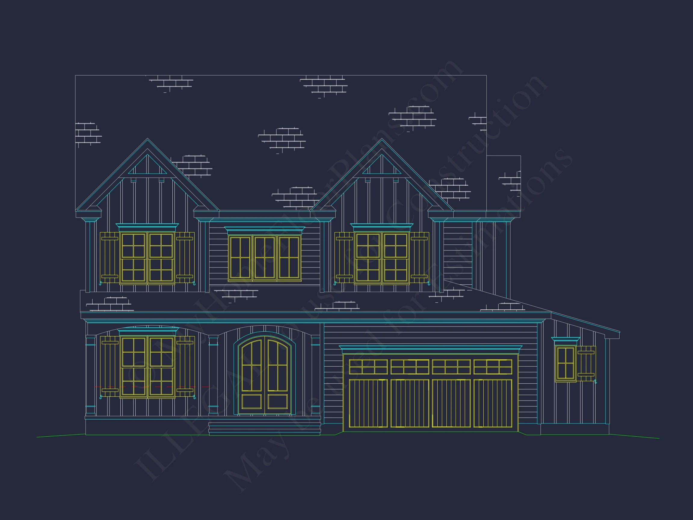Modern Farmhouse house Plan with 3D CAD Architecture Design