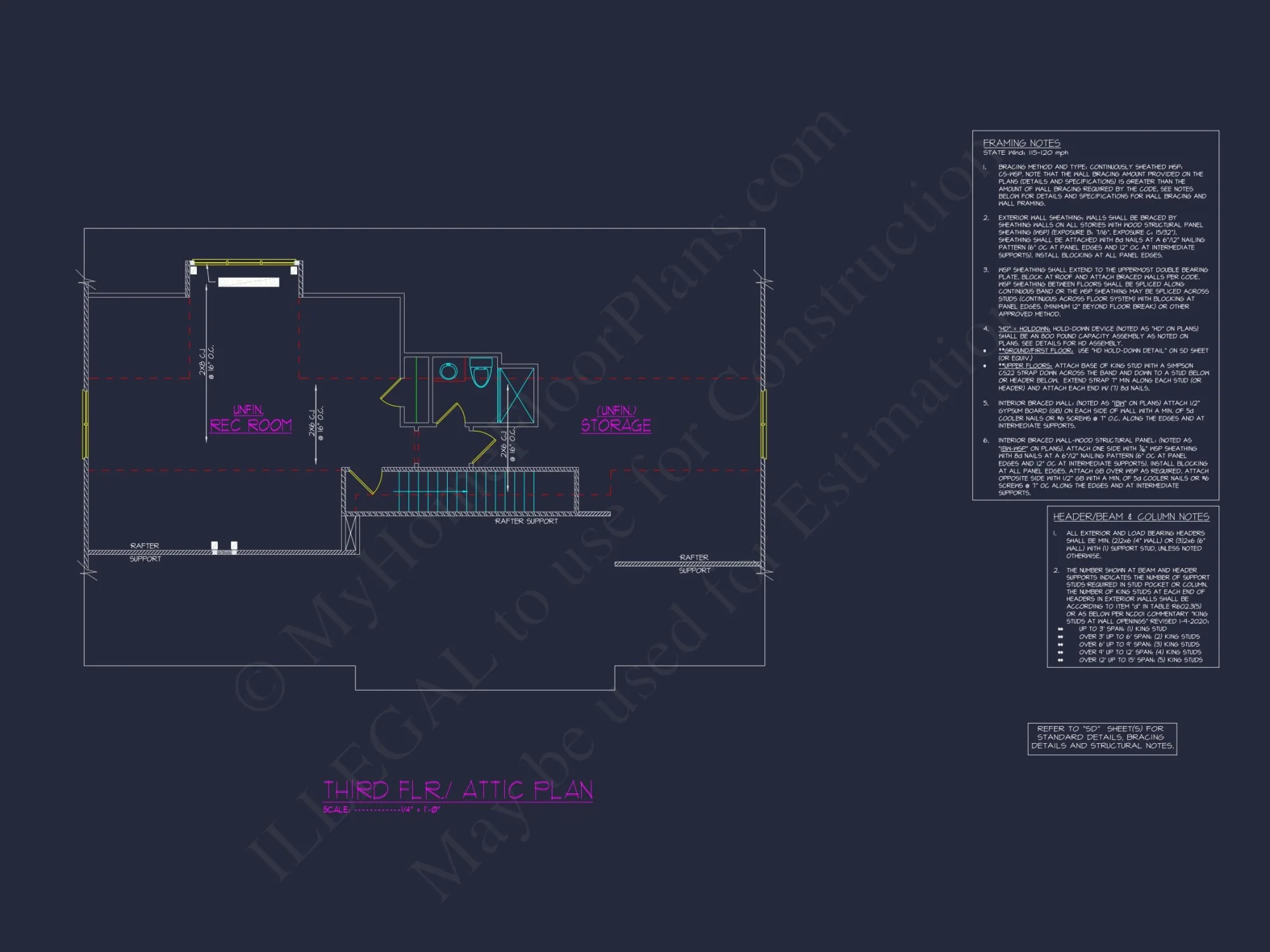 Beautiful 2.5-Story house Plan with 5 Bedrooms and Detailed CAD Designs