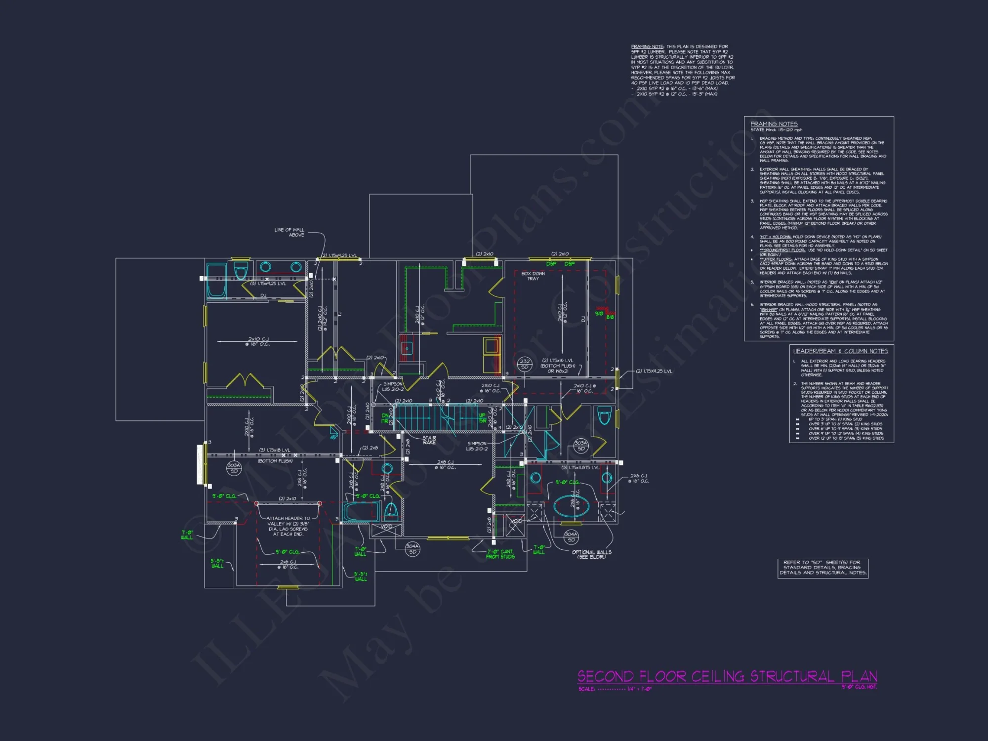 Beautiful 2.5-Story house Plan with 5 Bedrooms and Detailed CAD Designs