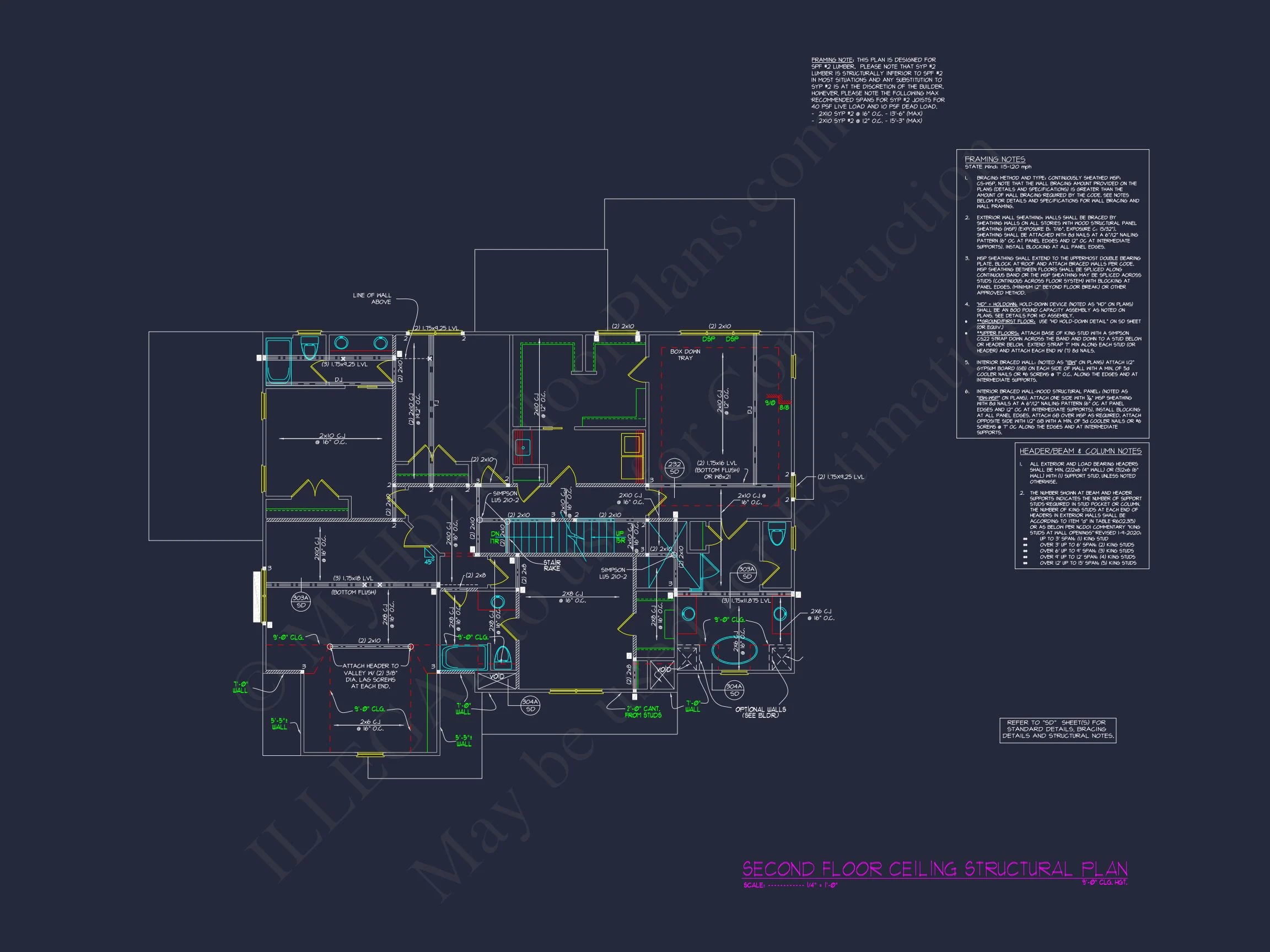 Beautiful 2.5-Story house Plan with 5 Bedrooms and Detailed CAD Designs