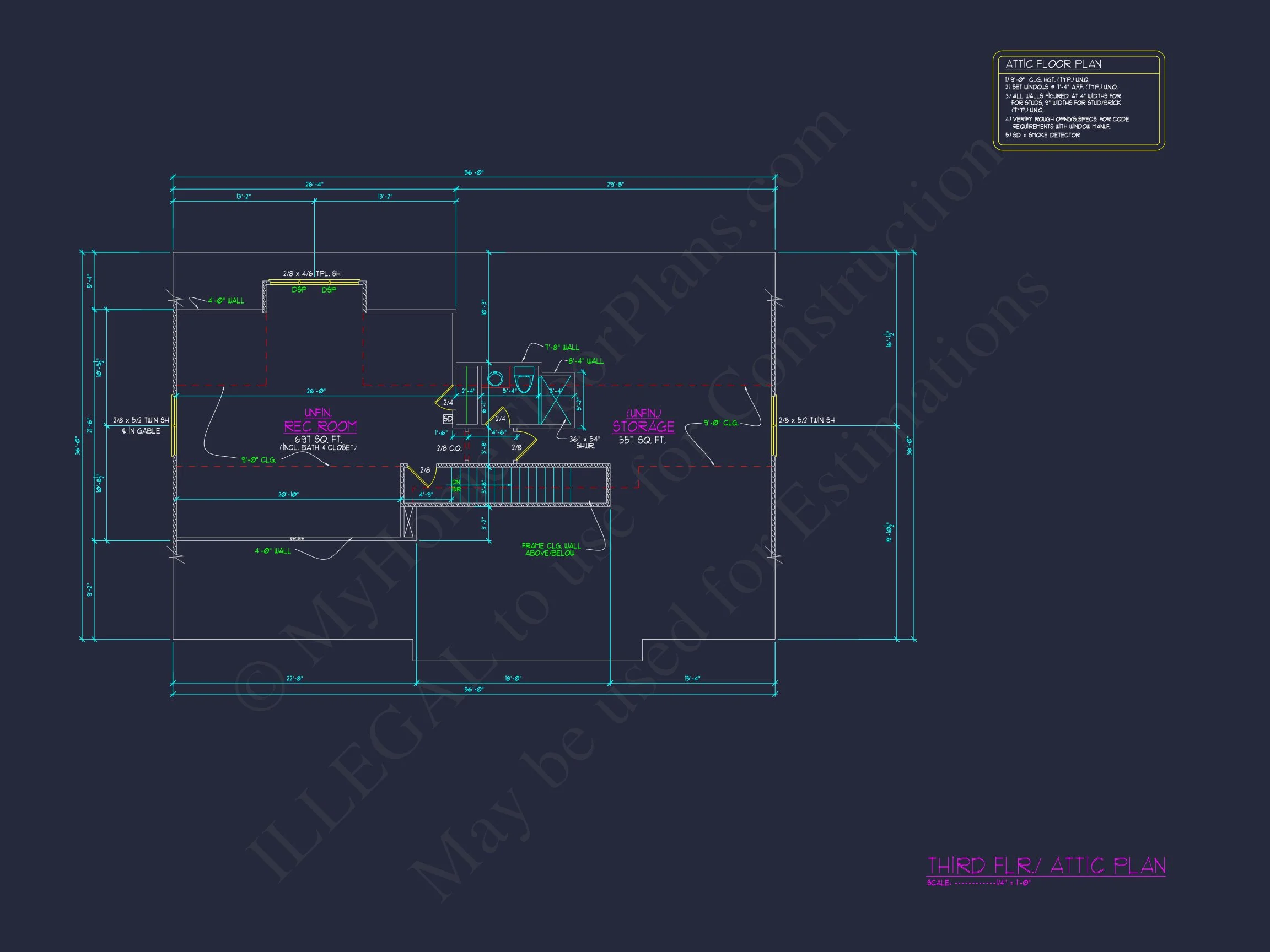Beautiful 2.5-Story house Plan with 5 Bedrooms and Detailed CAD Designs