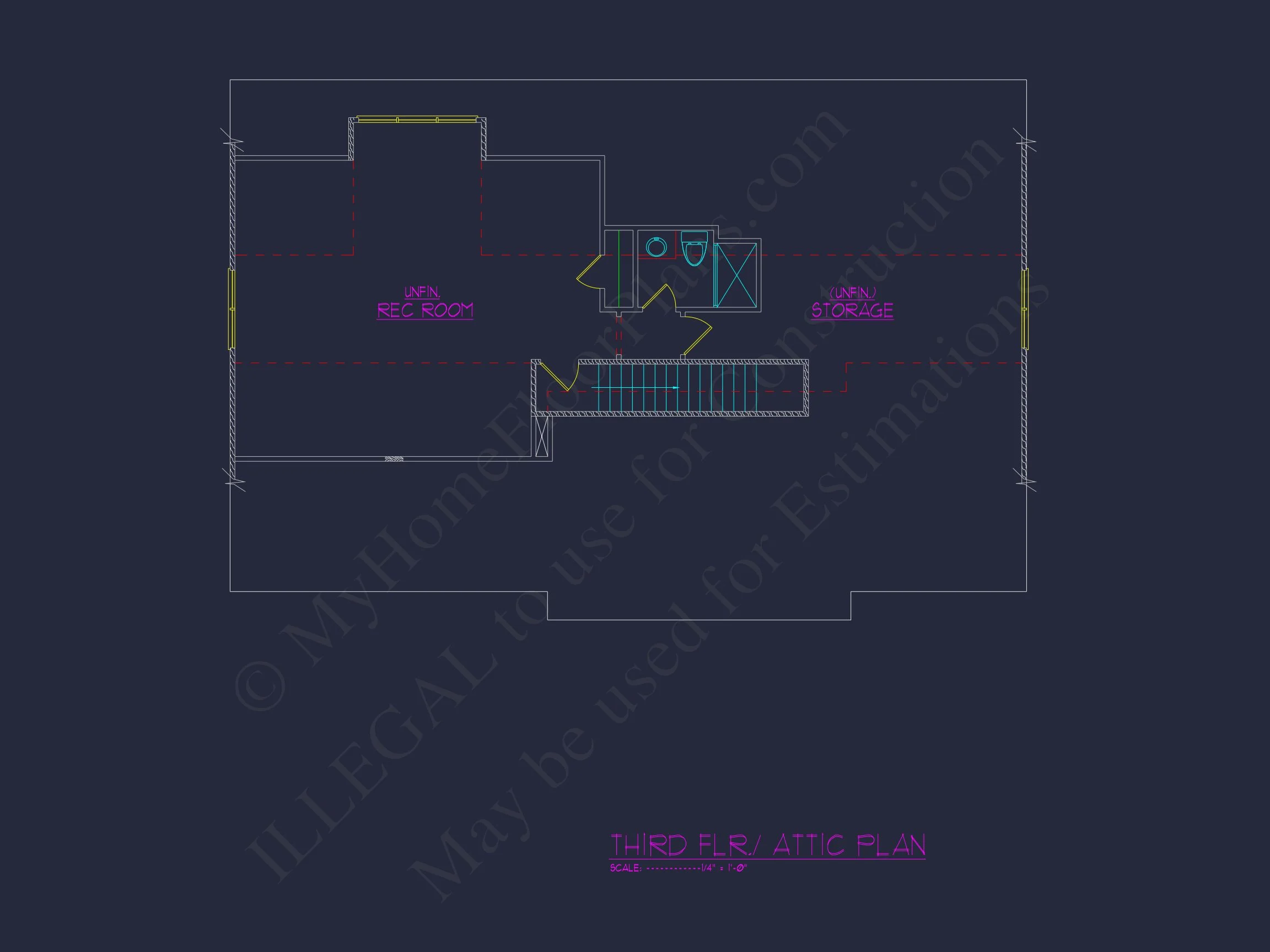 Beautiful 2.5-Story house Plan with 5 Bedrooms and Detailed CAD Designs