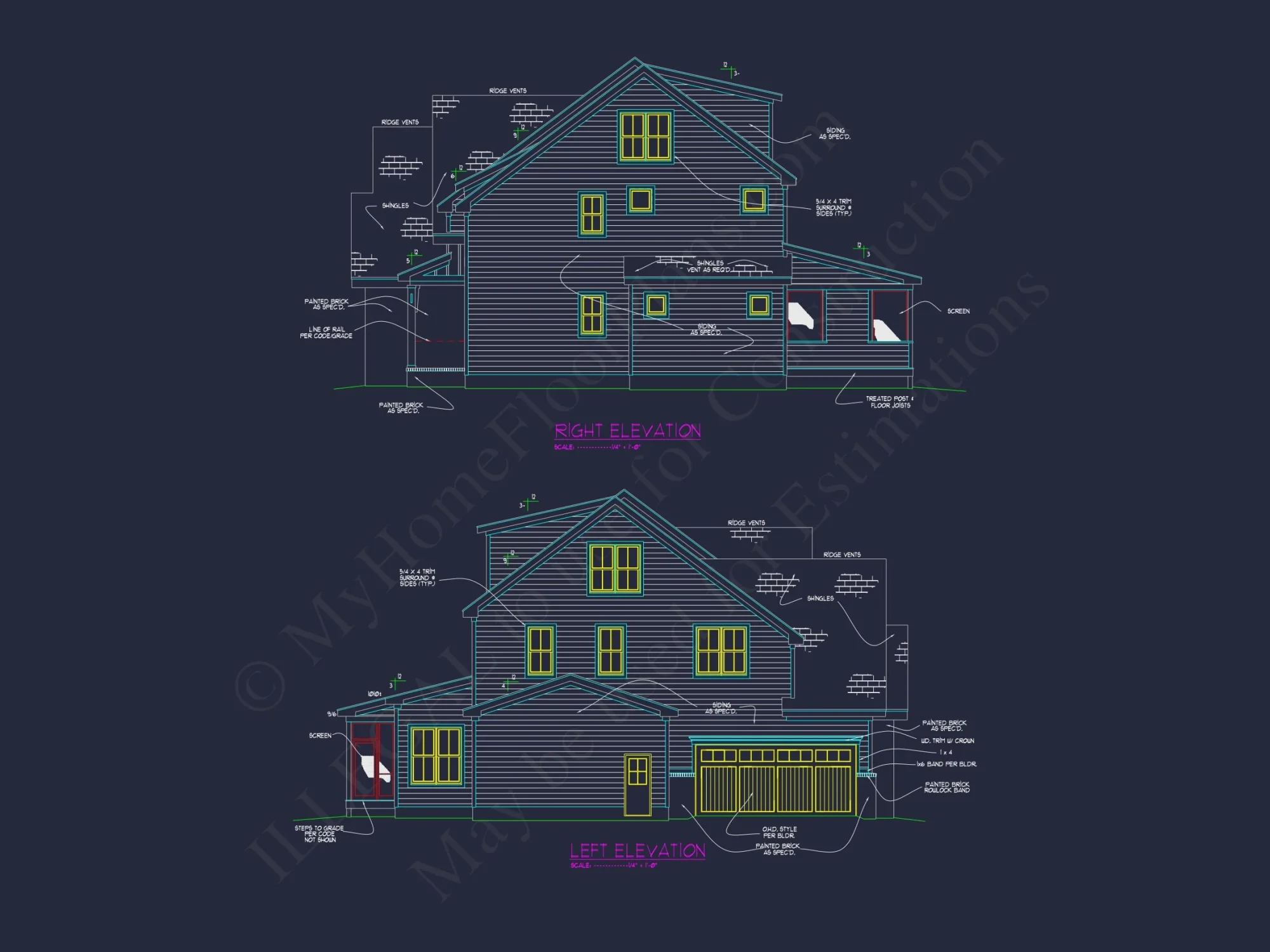 Beautiful 2.5-Story house Plan with 5 Bedrooms and Detailed CAD Designs
