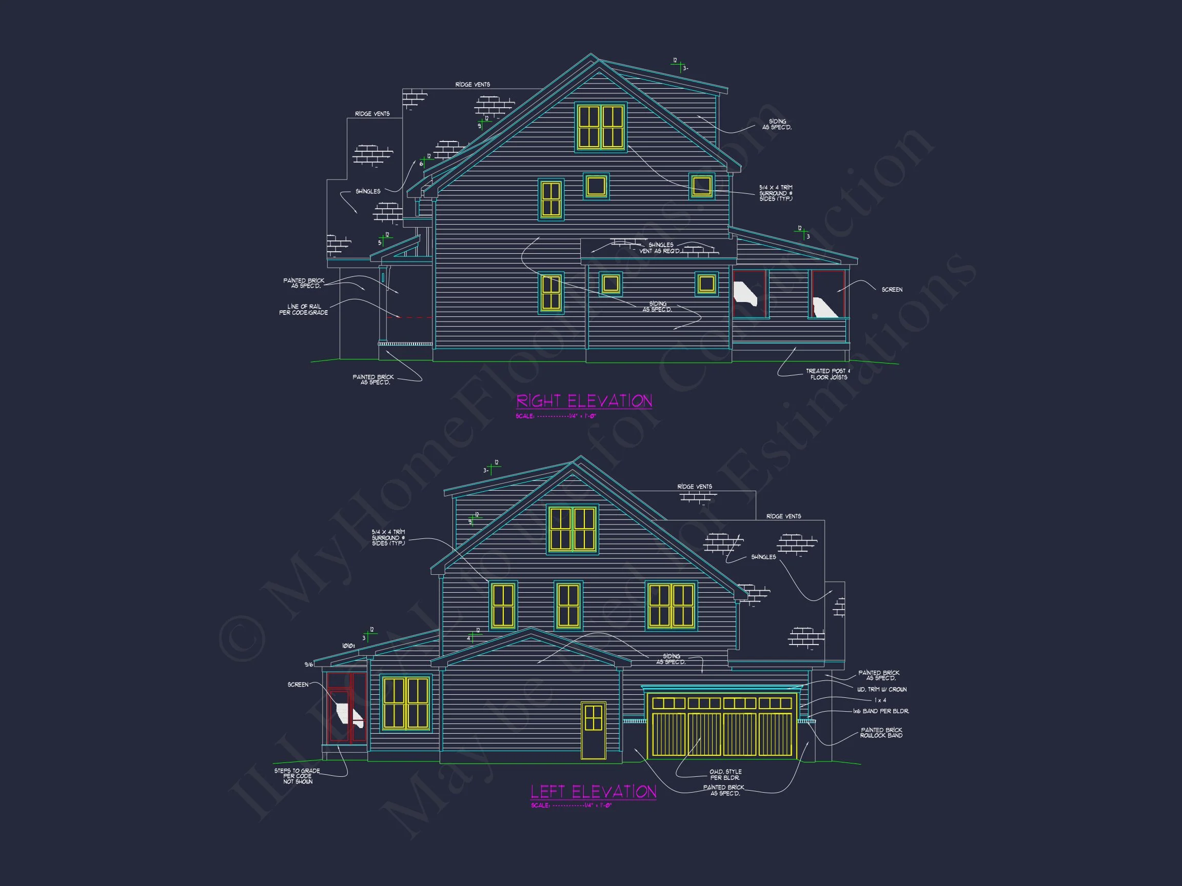 Beautiful 2.5-Story house Plan with 5 Bedrooms and Detailed CAD Designs