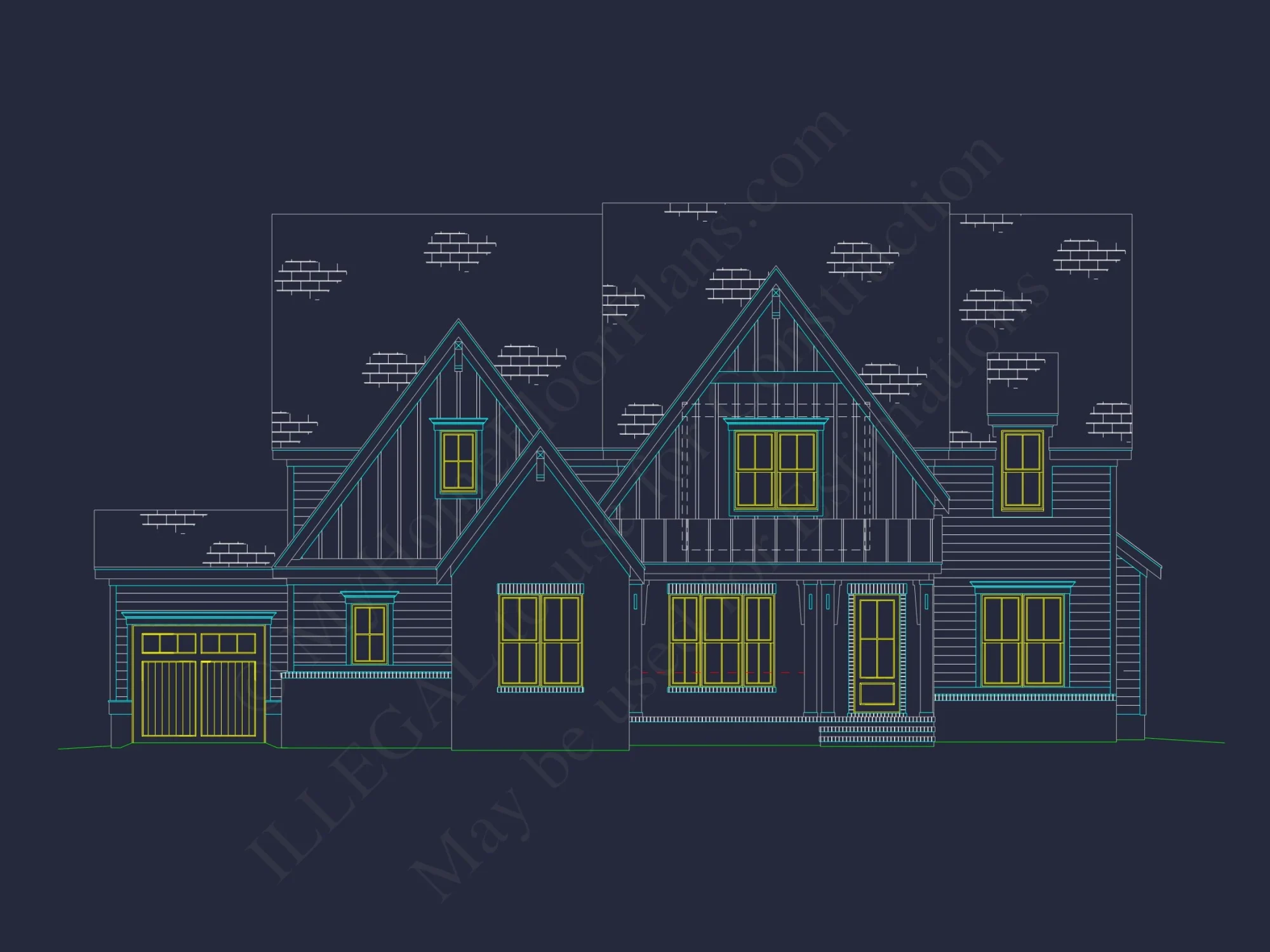 Beautiful 2.5-Story house Plan with 5 Bedrooms and Detailed CAD Designs