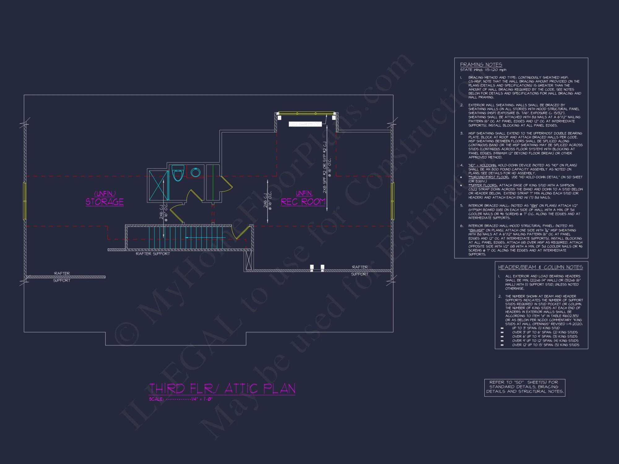 Spacious Traditional house Plan with 3 Floors and CAD Blueprint