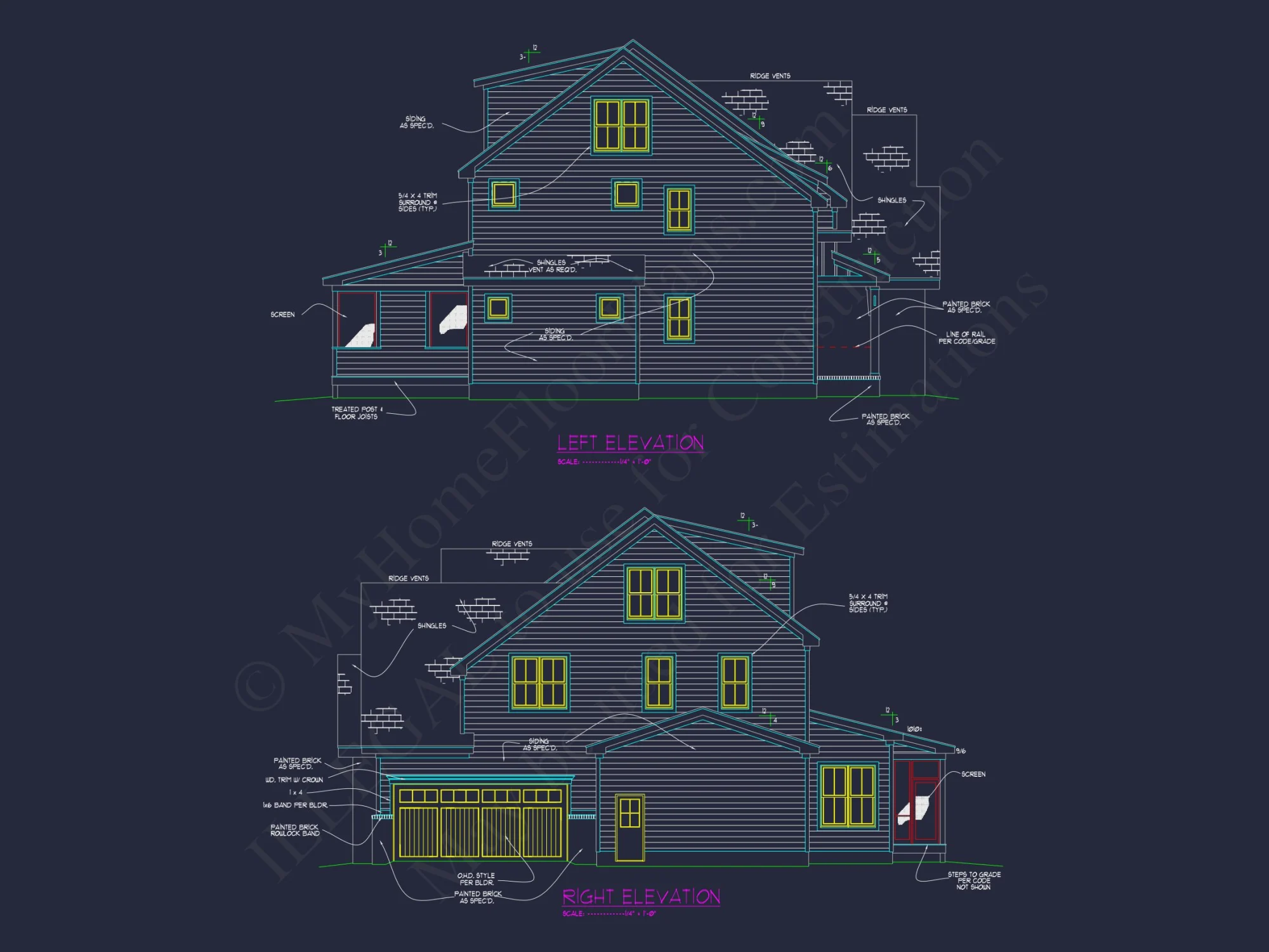 Spacious Traditional house Plan with 3 Floors and CAD Blueprint