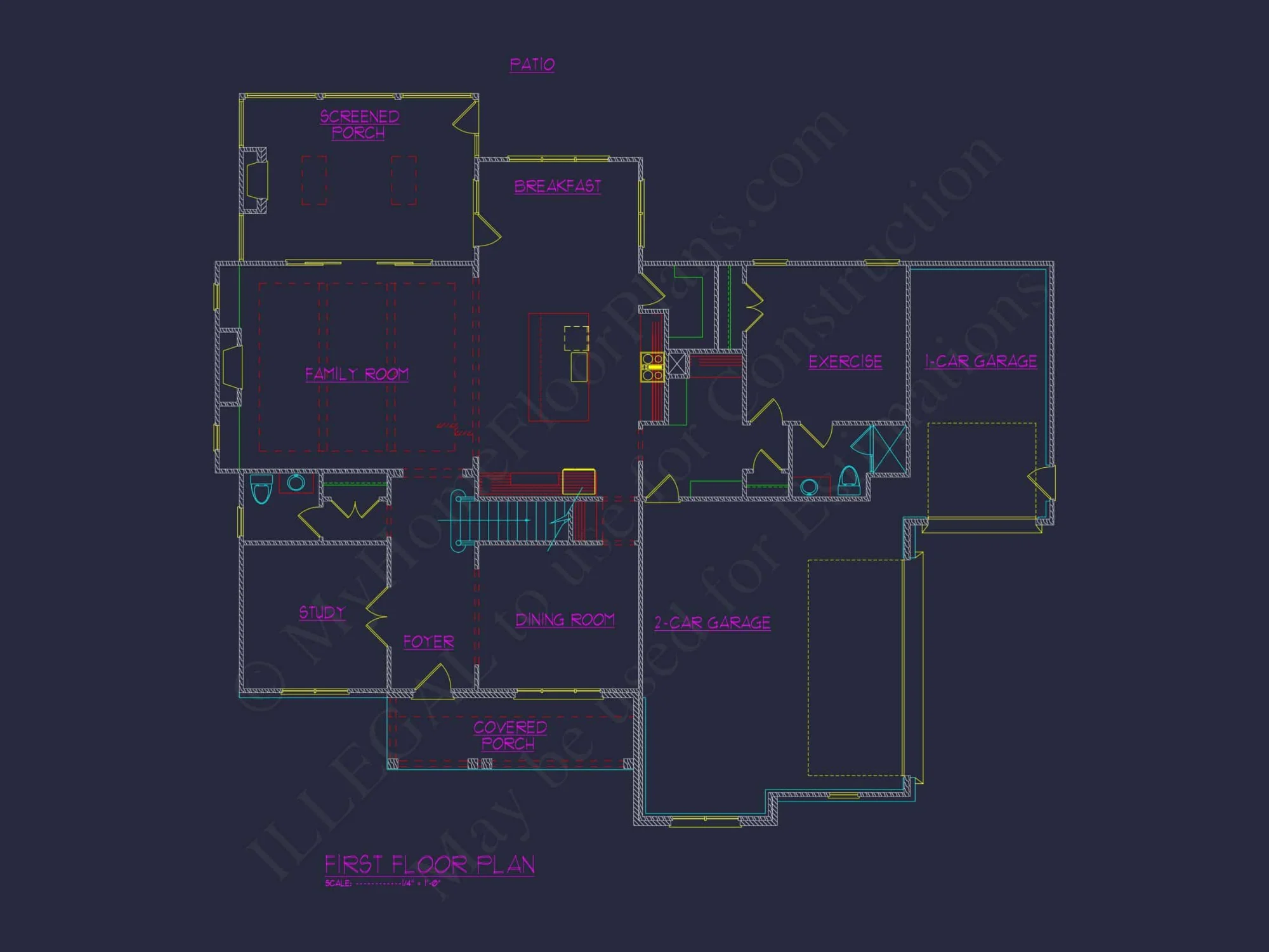 Spacious Traditional house Plan with 3 Floors and CAD Blueprint
