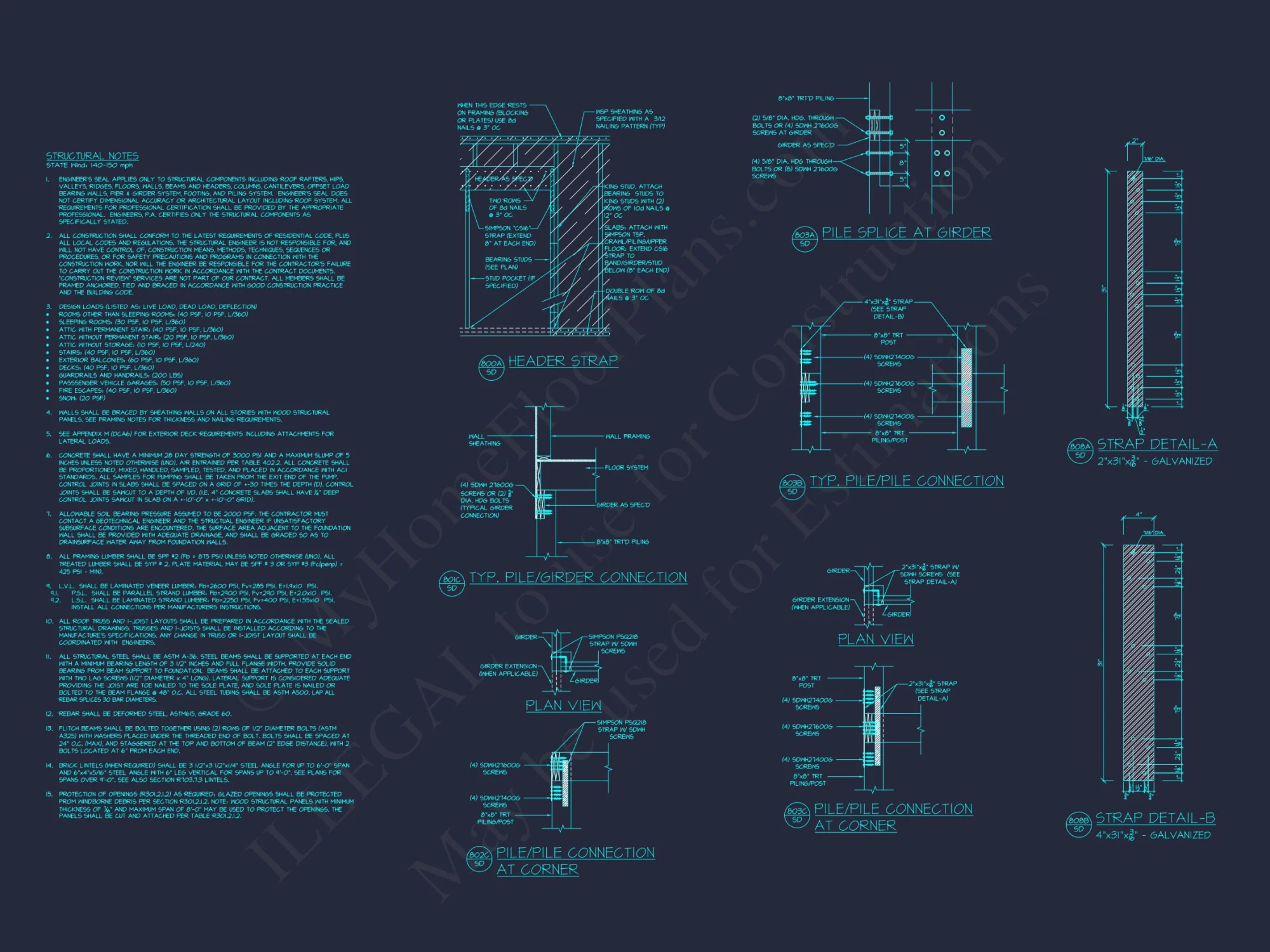Modern Beach house Floor Plan with CAD Architecture Designs