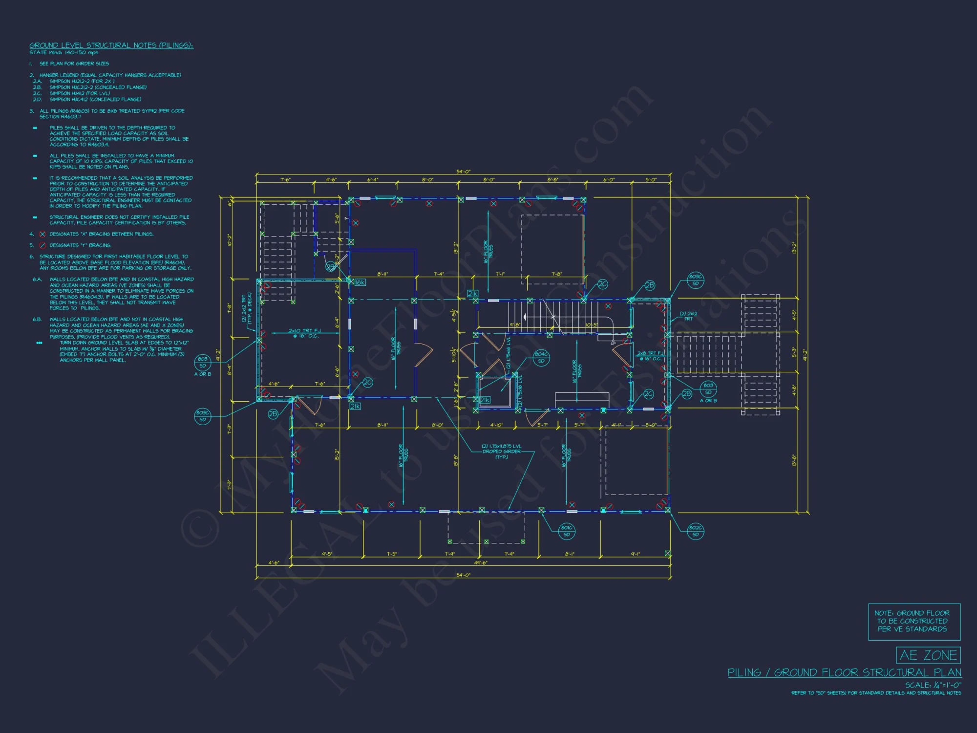 Modern Beach house Floor Plan with CAD Architecture Designs