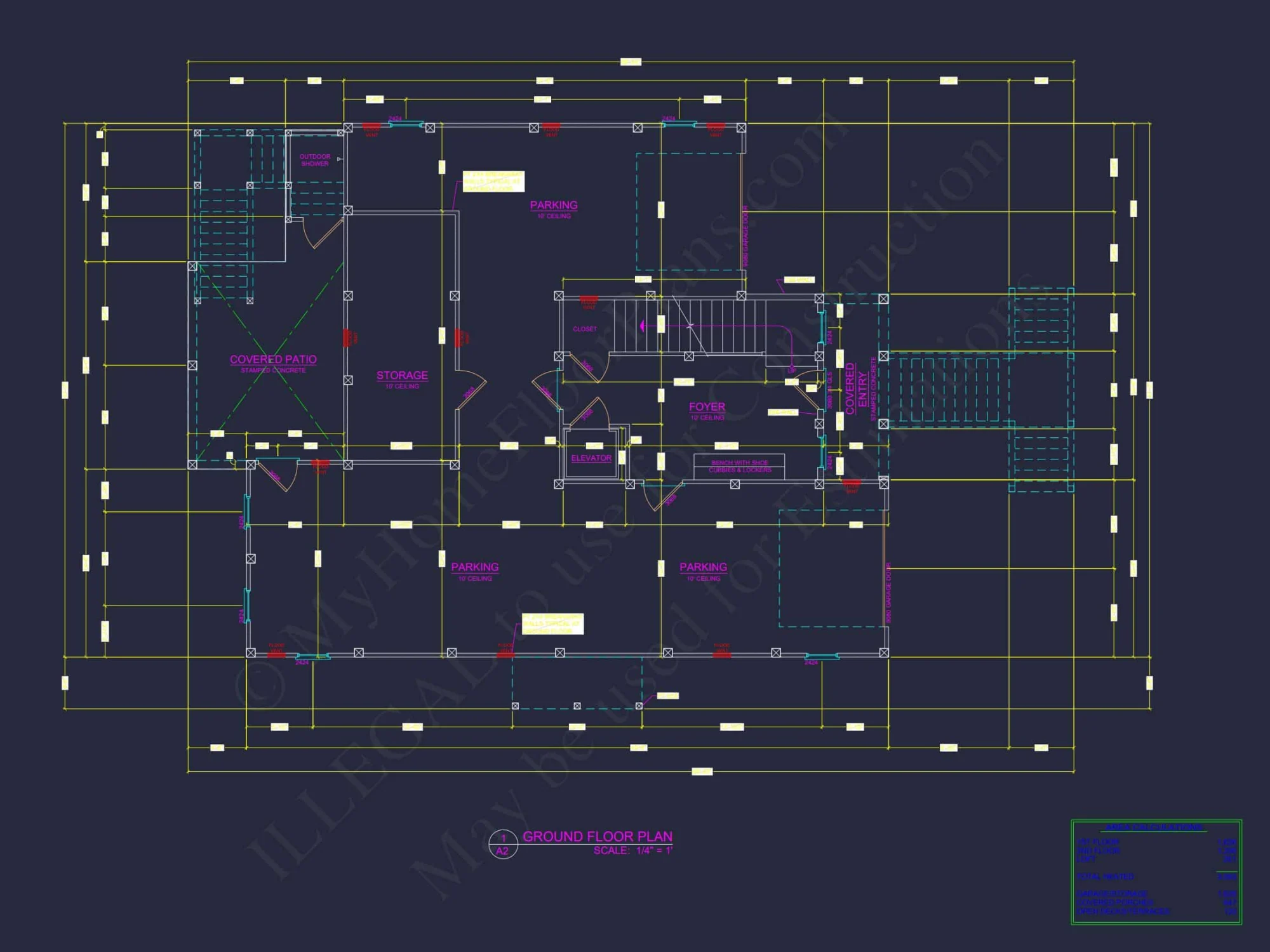 Modern Beach house Floor Plan with CAD Architecture Designs