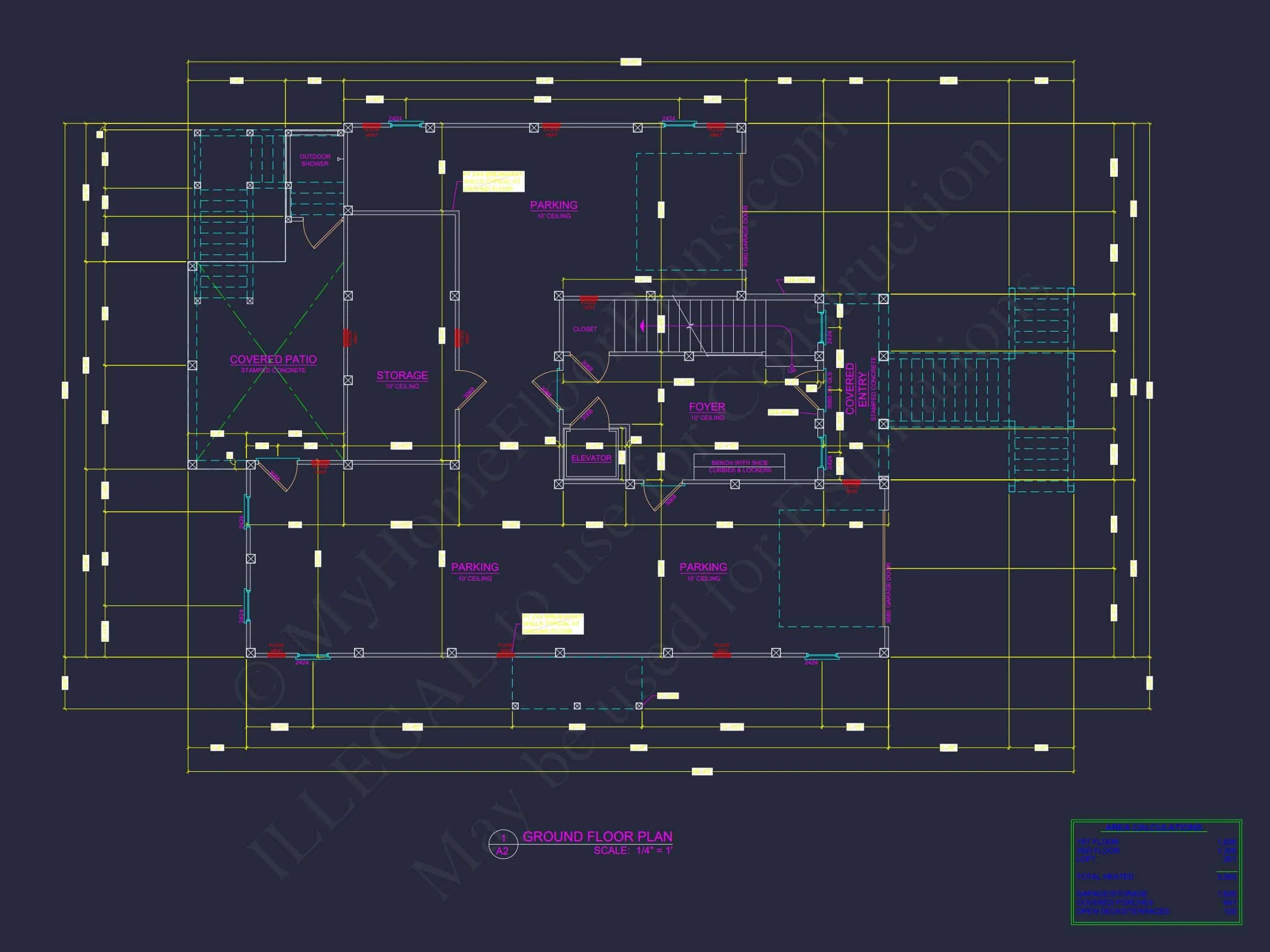 19-1770 HOUSE PLAN - Modern Beach House Floor Plan with CAD Architecture Designs 11 Modern Beach house Floor Plan with CAD Architecture Designs