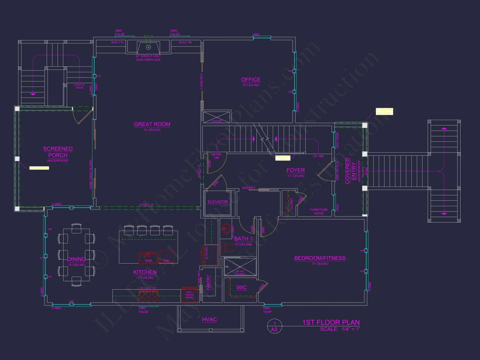 Modern Beach house Floor Plan with CAD Architecture Designs