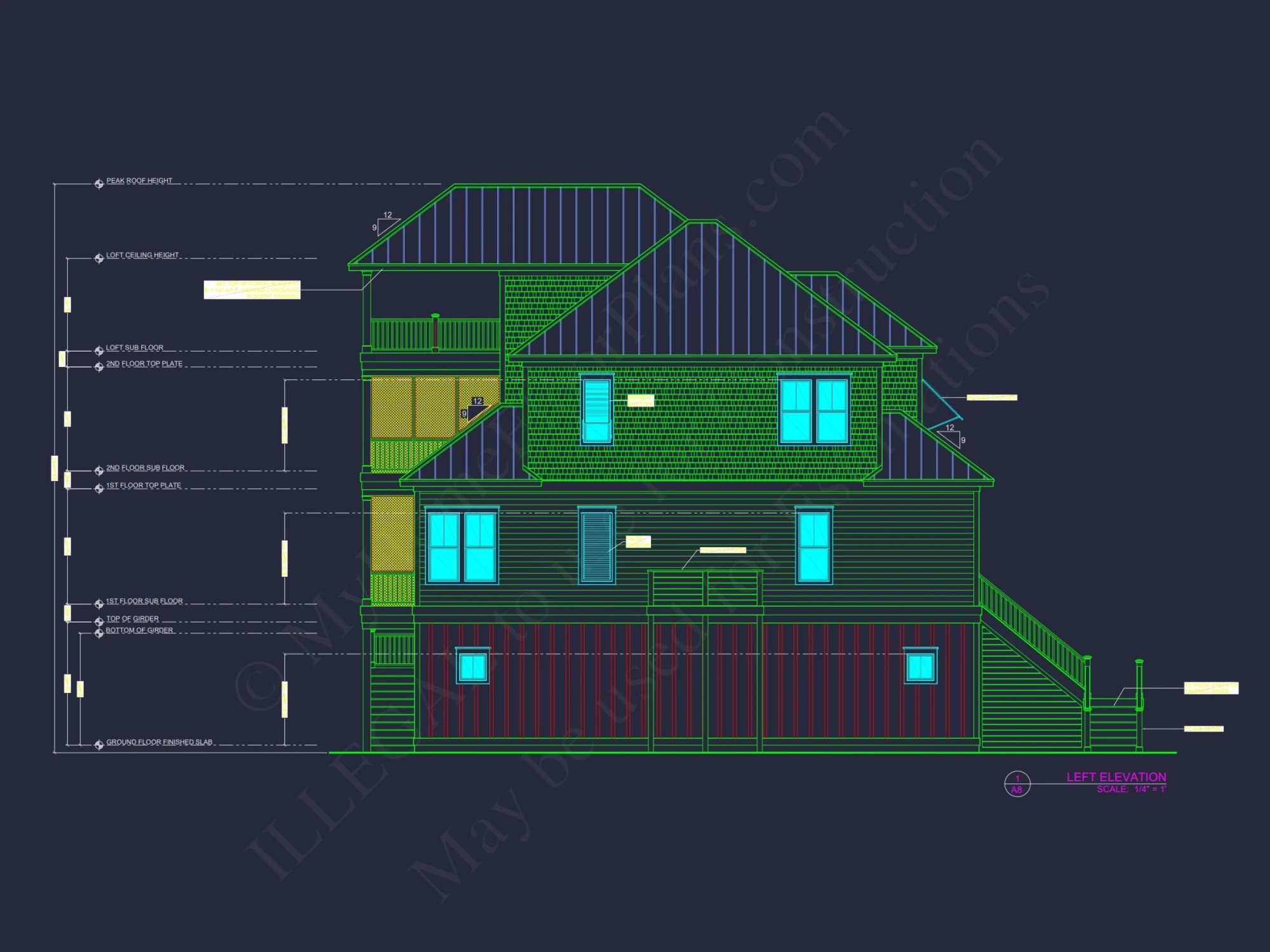 Modern Beach house Floor Plan with CAD Architecture Designs