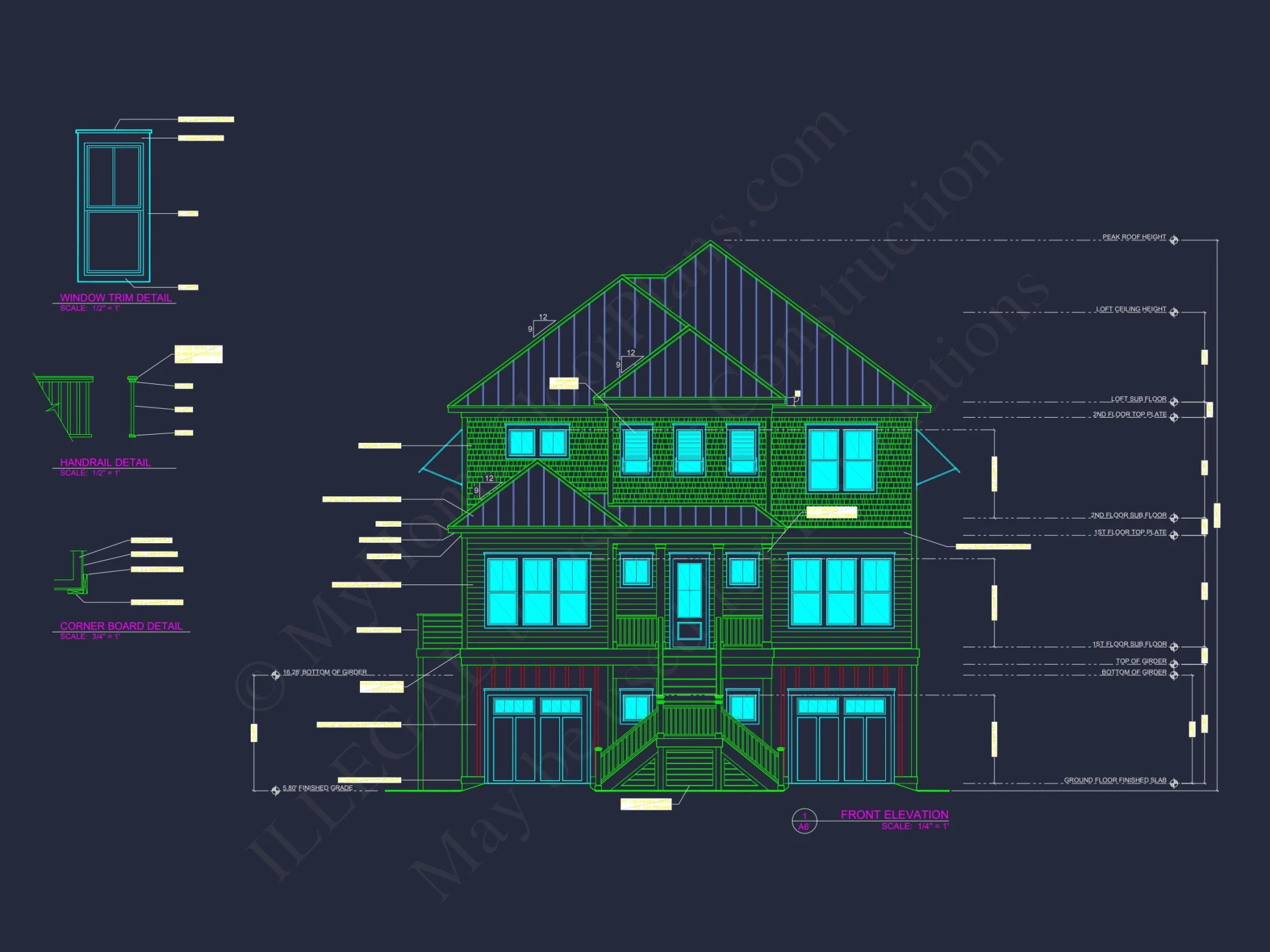 Modern Beach house Floor Plan with CAD Architecture Designs