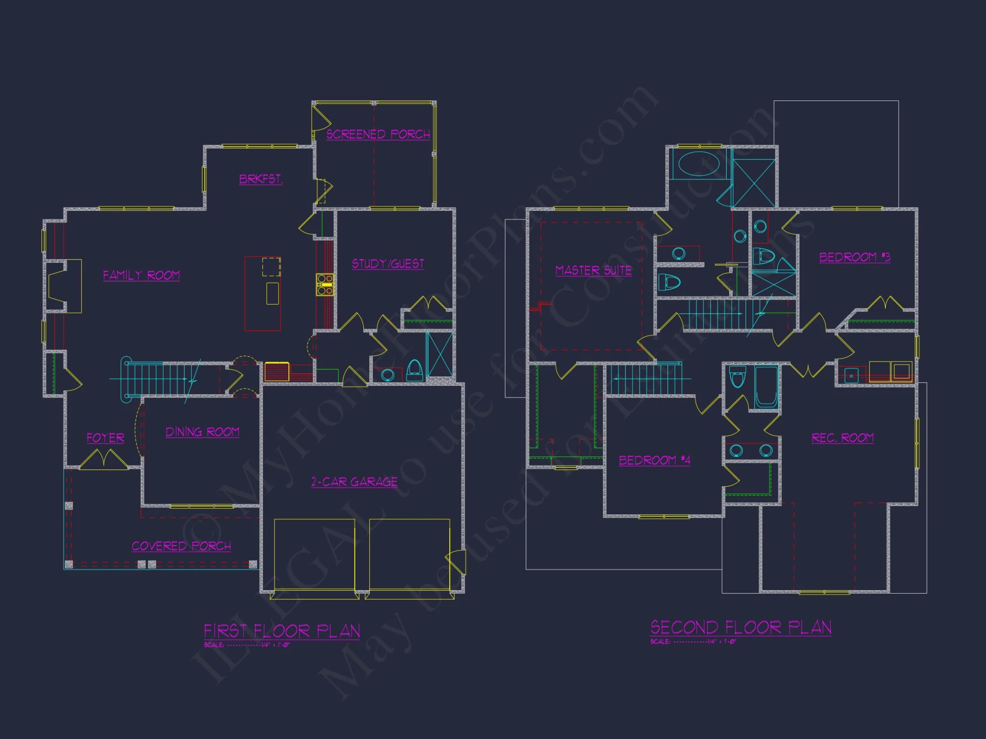 Modern Craftsman Floor Plan: Stunning house Design with CAD Blueprint