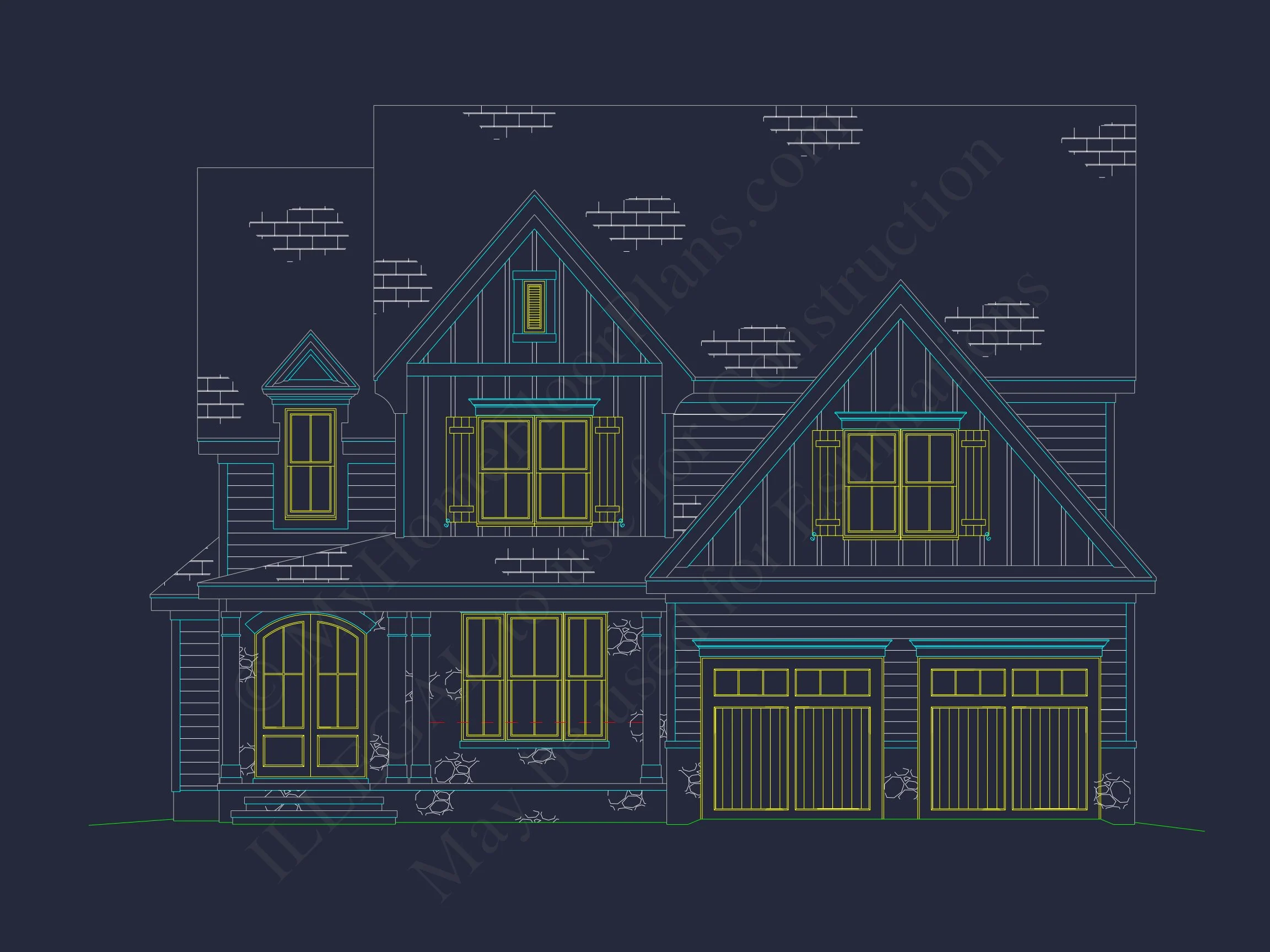 Modern Craftsman Floor Plan: Stunning house Design with CAD Blueprint