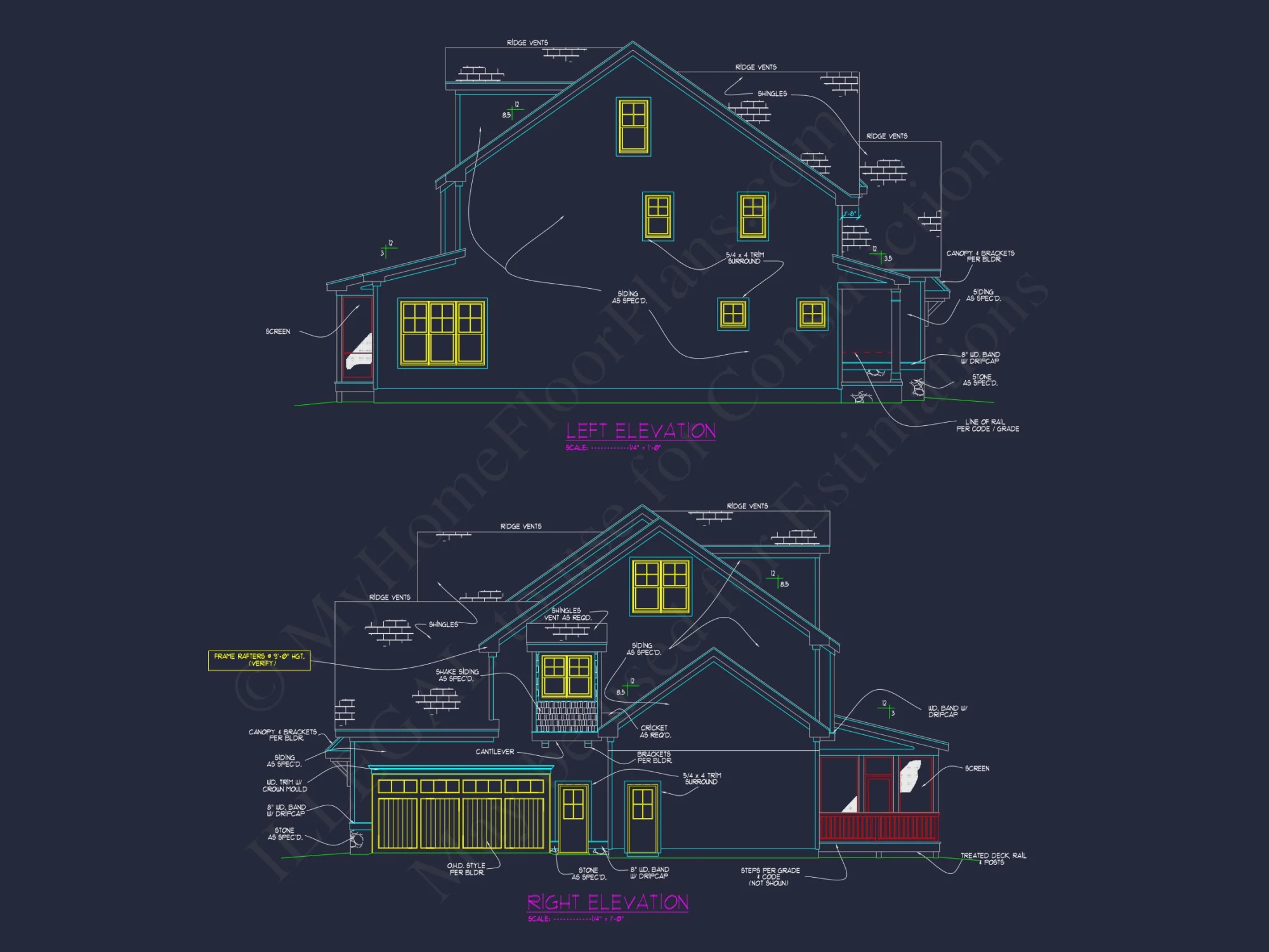 Modern Craftsman house Plan with Detailed Floor Designs