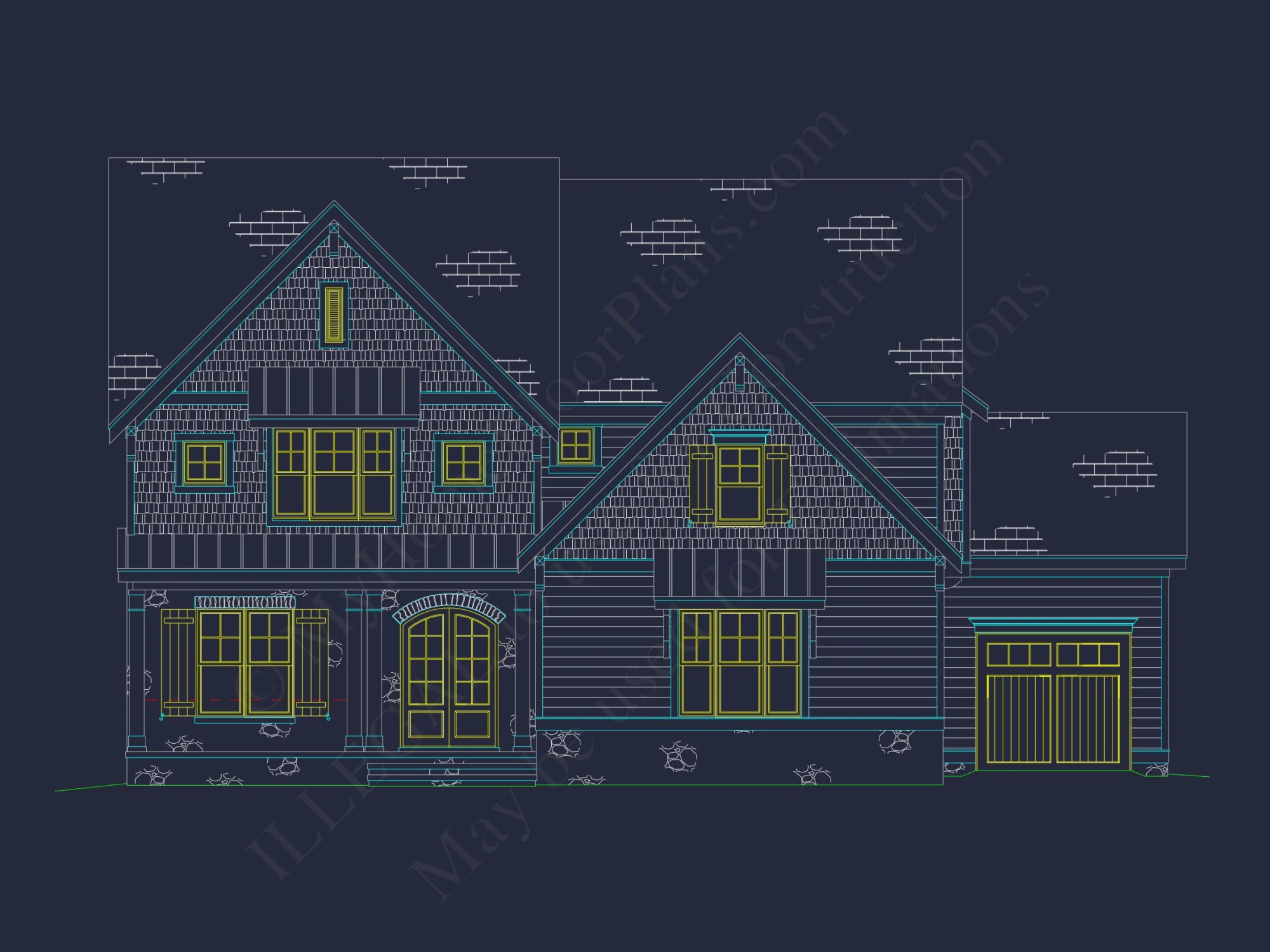 Modern Craftsman house Plan with Detailed Floor Designs