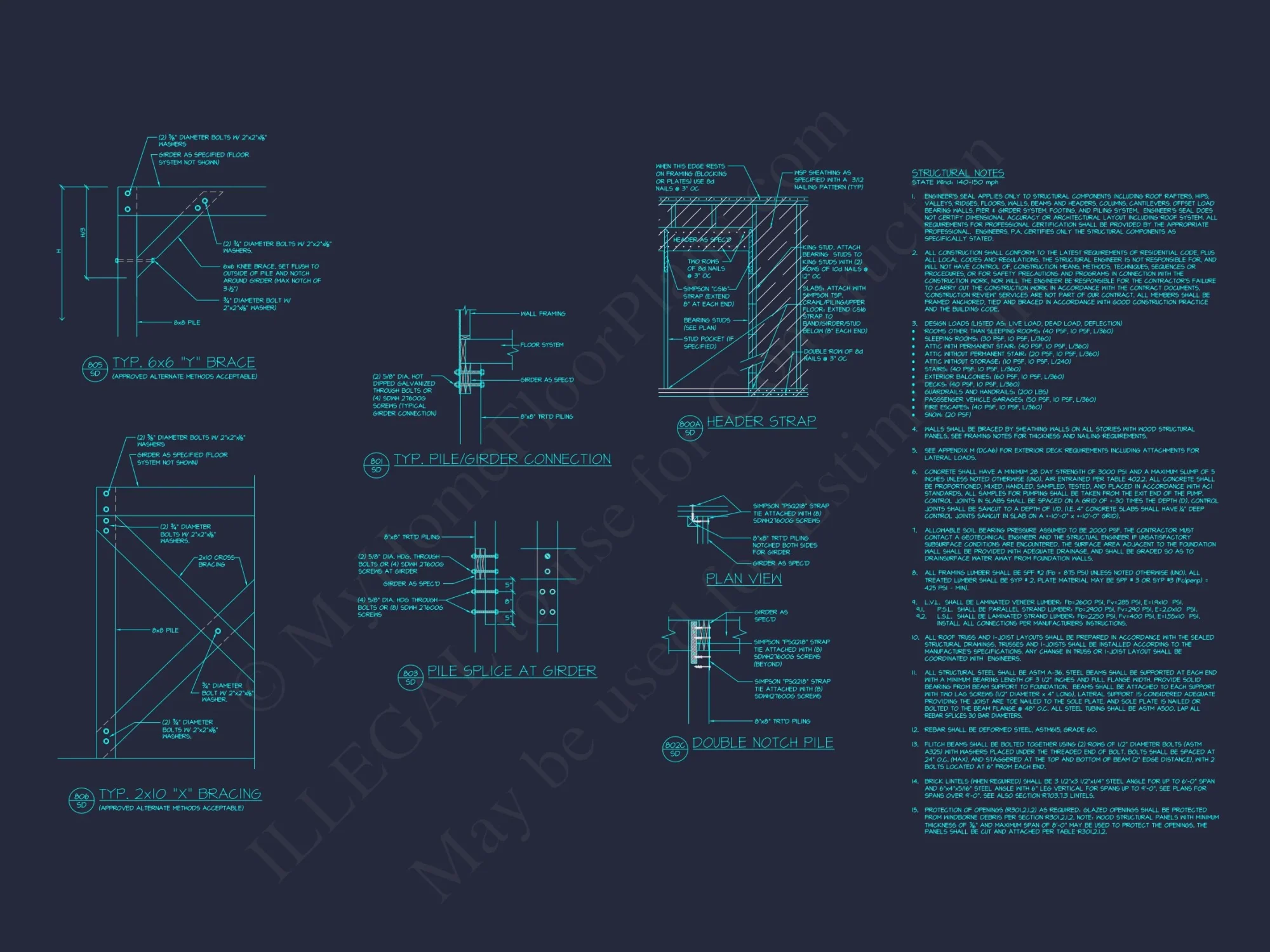 Modern Coastal house Plan: 2-Story CAD Blueprint with Elevator