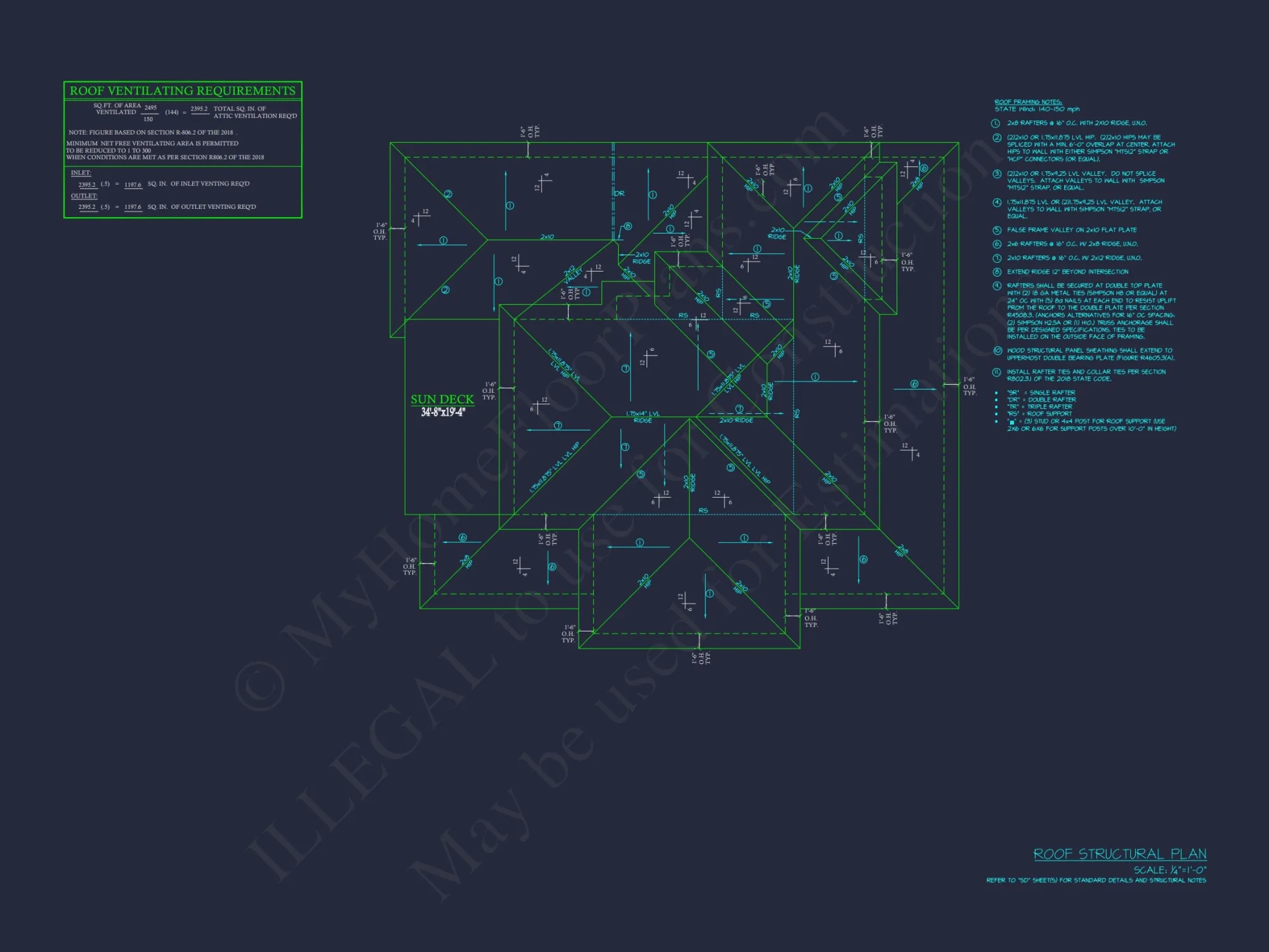Modern Coastal house Plan: 2-Story CAD Blueprint with Elevator