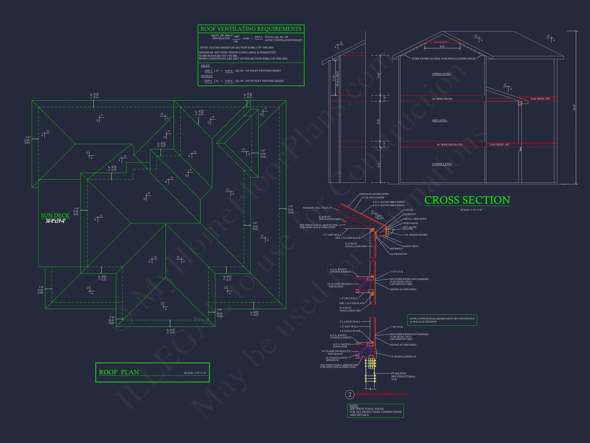 19-1674 HOUSE PLAN - Coastal Home Plan - 4-Bed, 4-Bath, 3,200 SF 13 Modern Coastal house Plan: 2-Story CAD Blueprint with Elevator