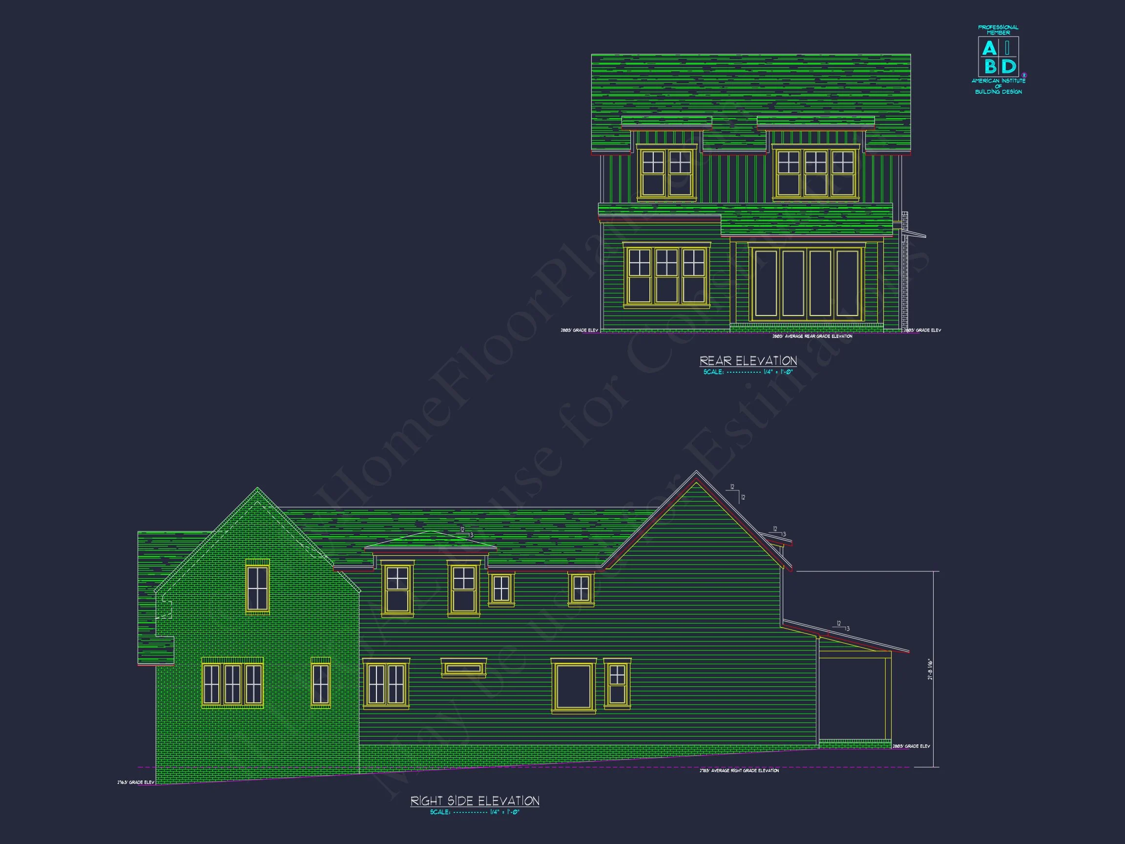 Charming Two-Story house Plan with CAD Designs and Floor Blueprint