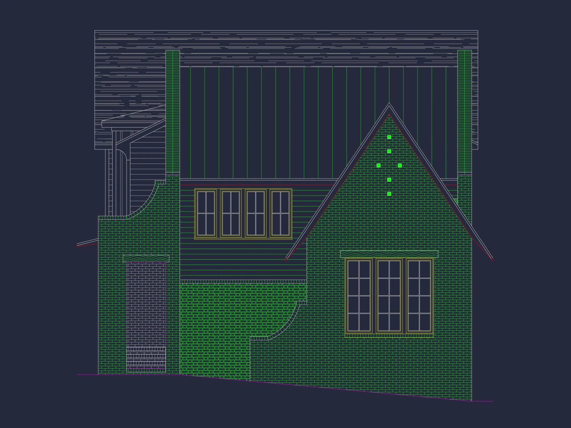 Charming Two-Story house Plan with CAD Designs and Floor Blueprint