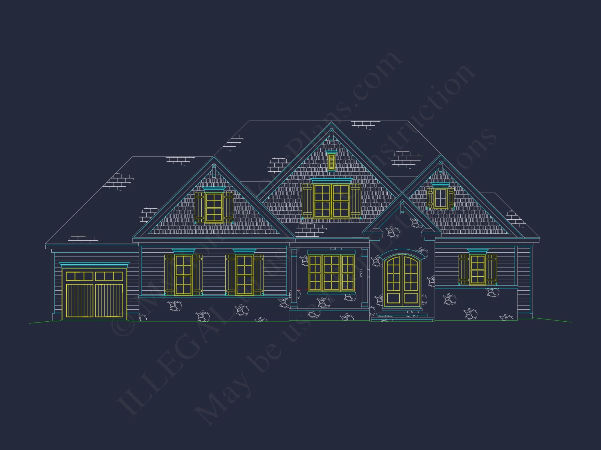 Craftsman house Floor Plan with Spacious Garage and Open Layout
