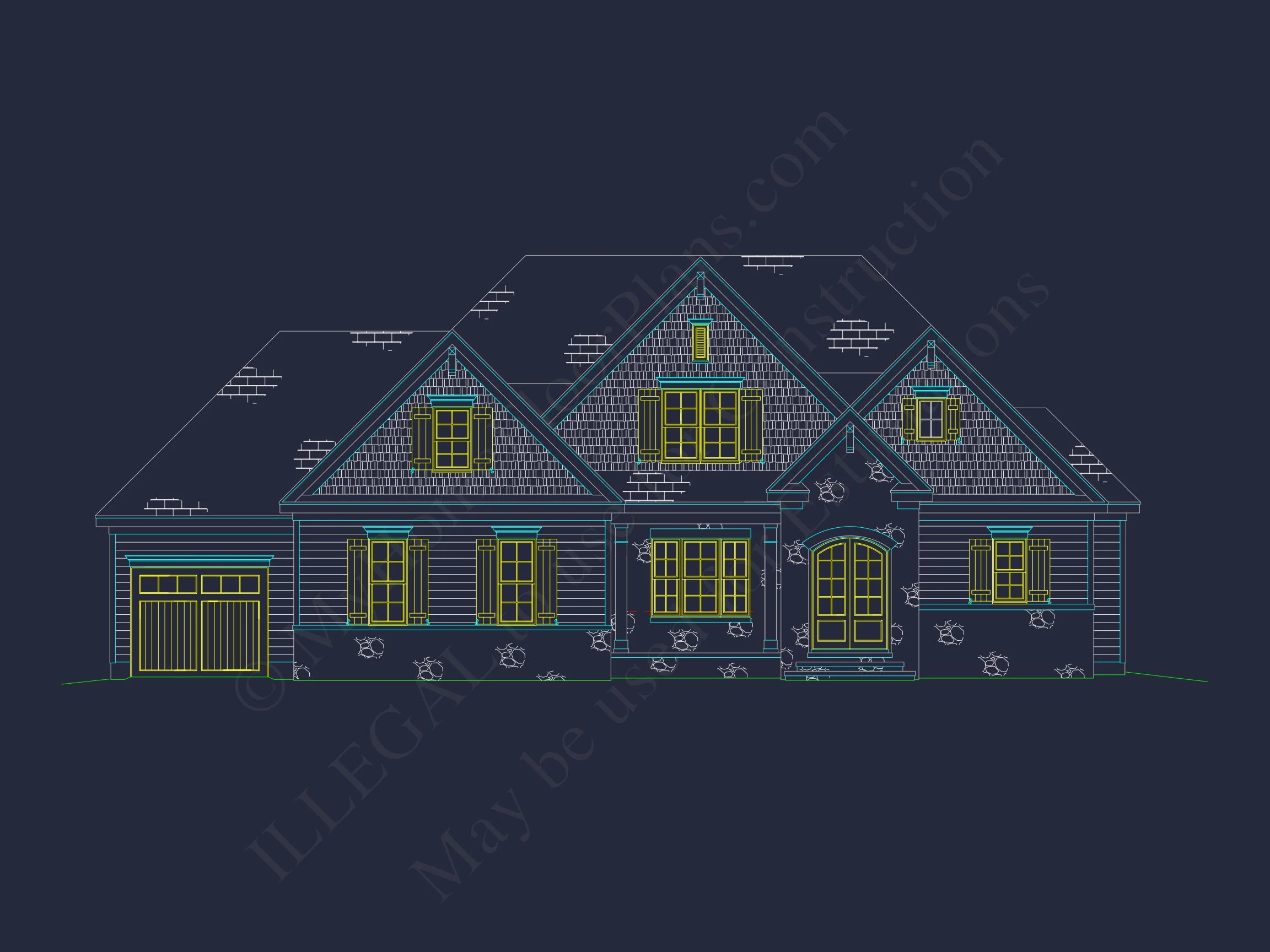 Craftsman house Floor Plan with Spacious Garage and Open Layout