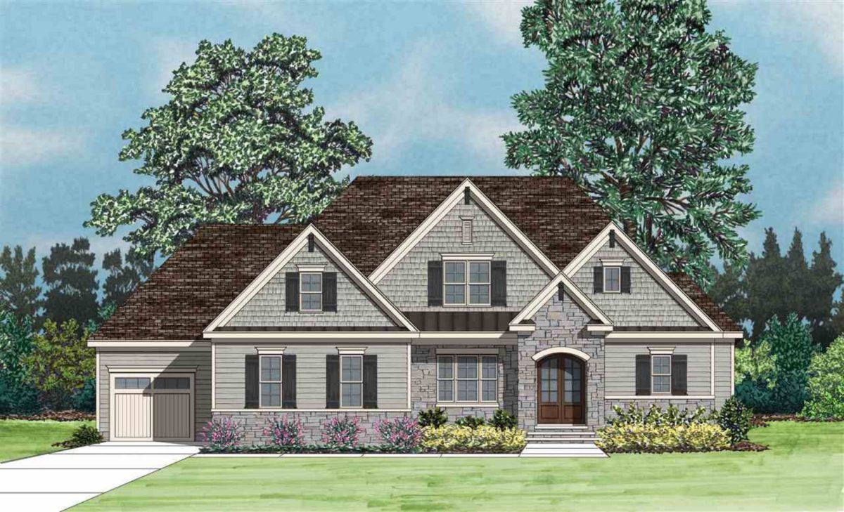 Craftsman house Floor Plan with Spacious Garage and Open Layout