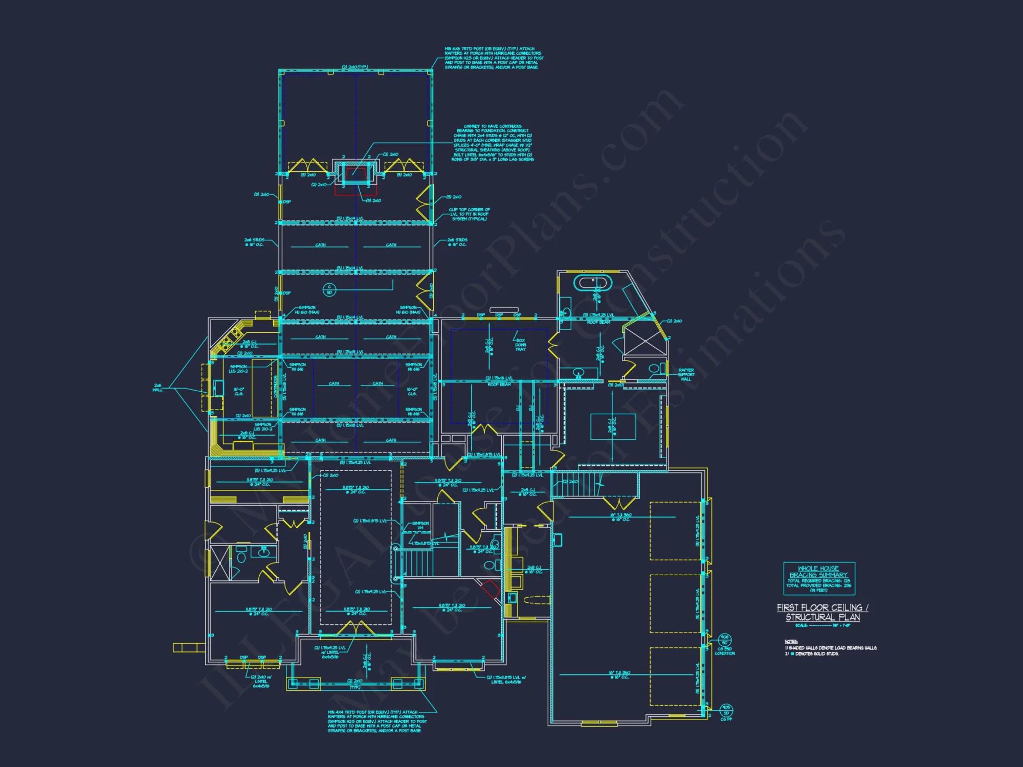 Modern Craftsman house Design with Detailed Floor Plans & CAD