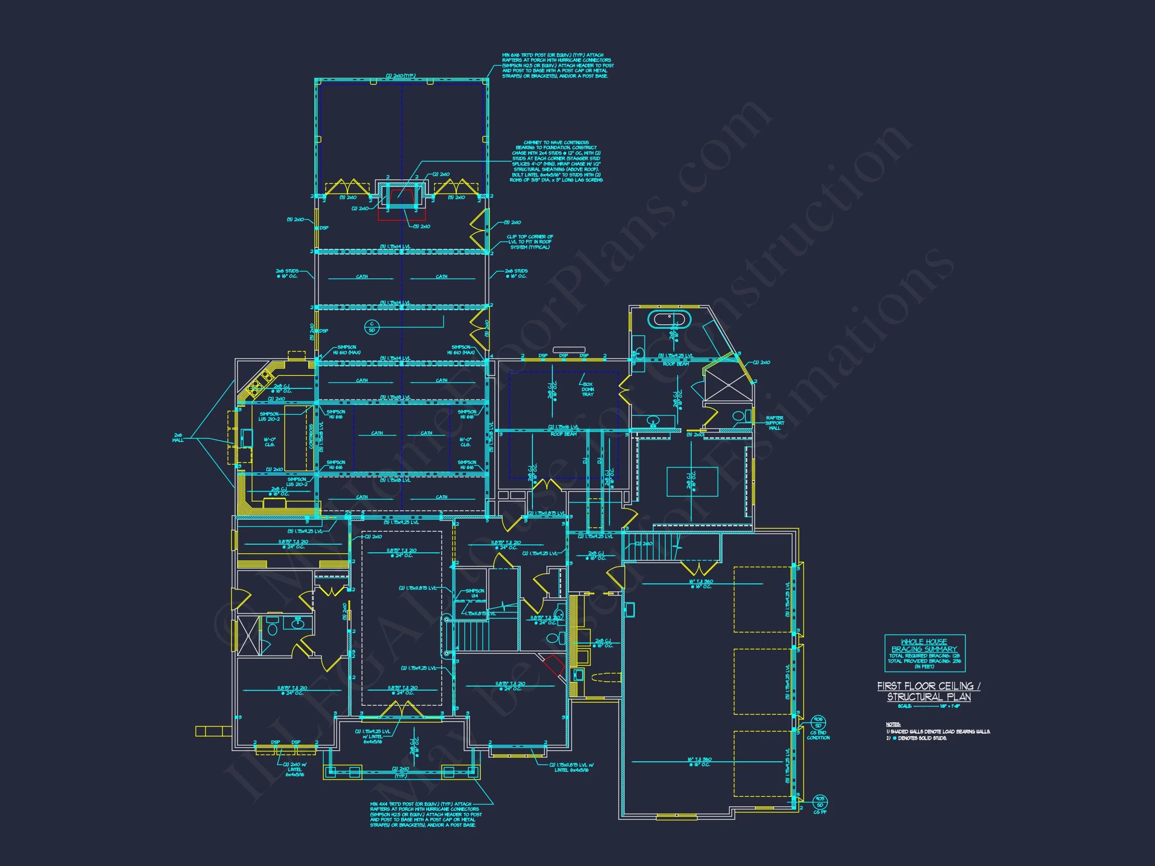 Modern Craftsman house Design with Detailed Floor Plans & CAD