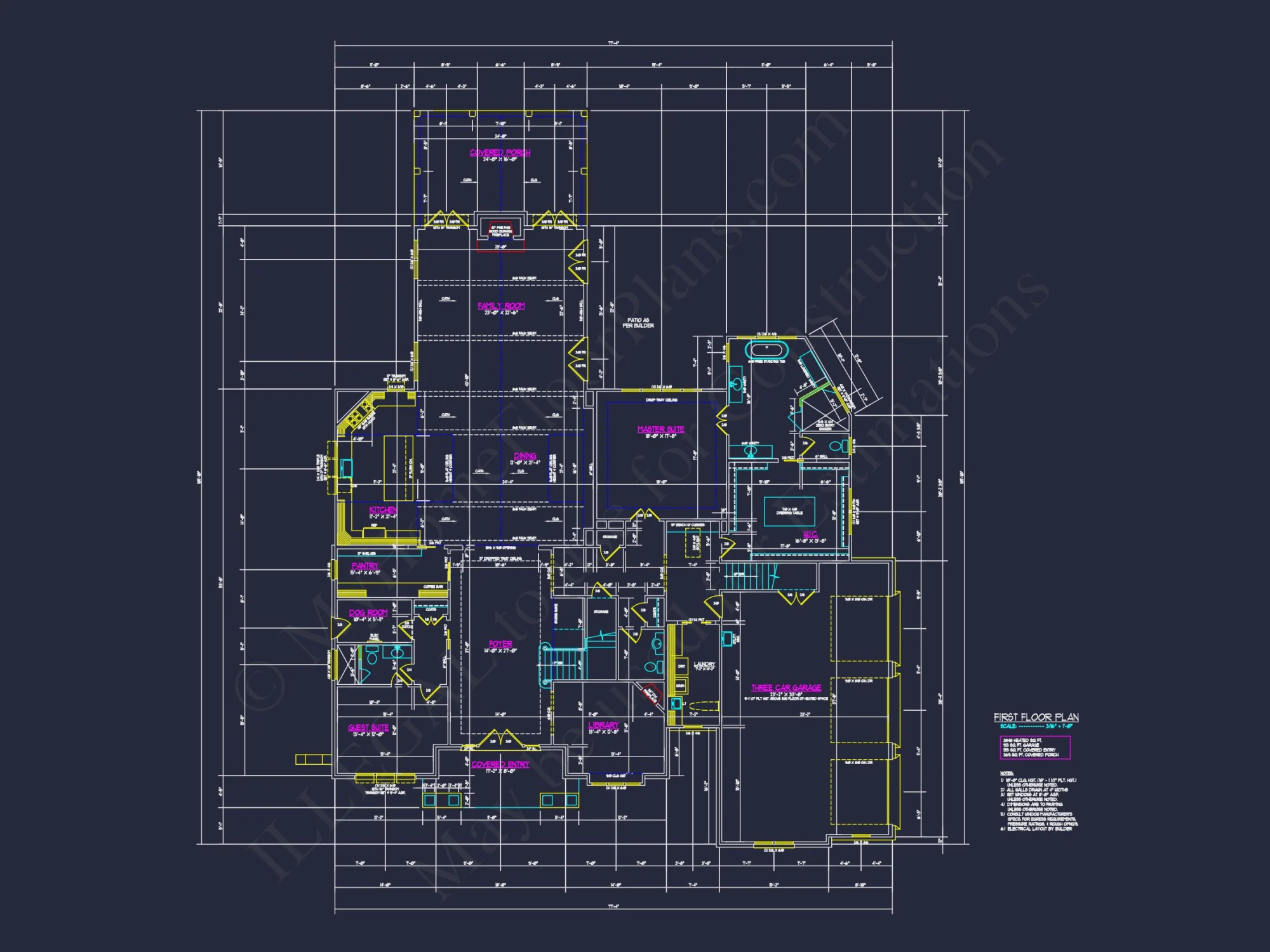 Modern Craftsman house Design with Detailed Floor Plans & CAD