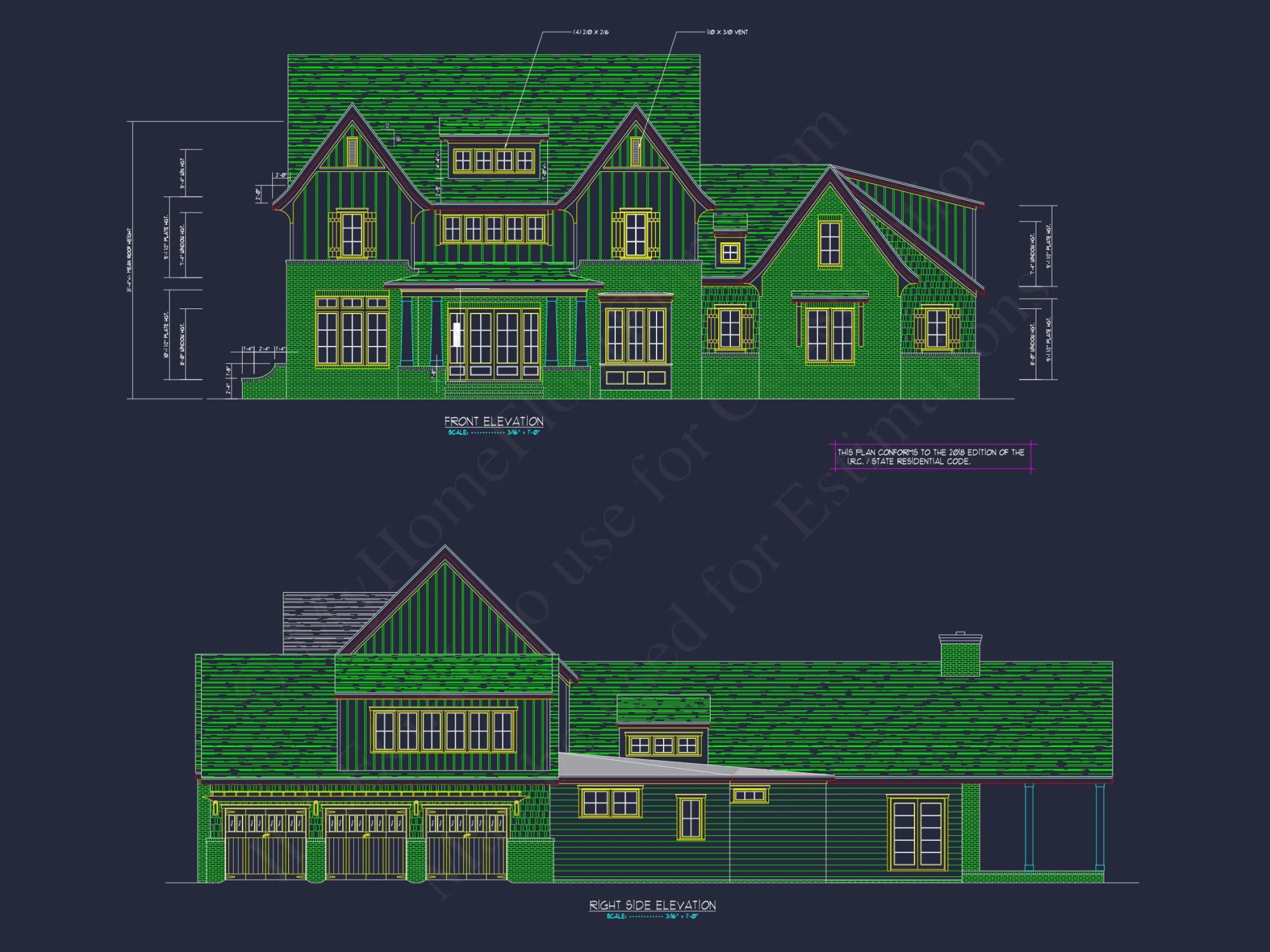Modern Craftsman house Design with Detailed Floor Plans & CAD