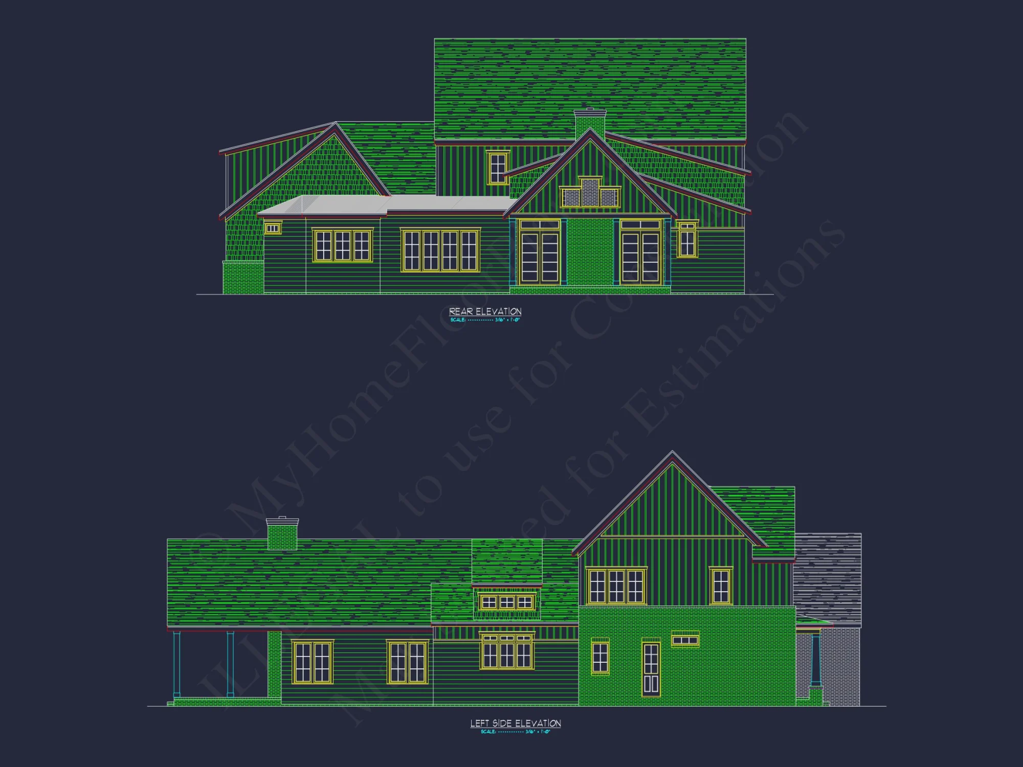 Modern Craftsman house Design with Detailed Floor Plans & CAD