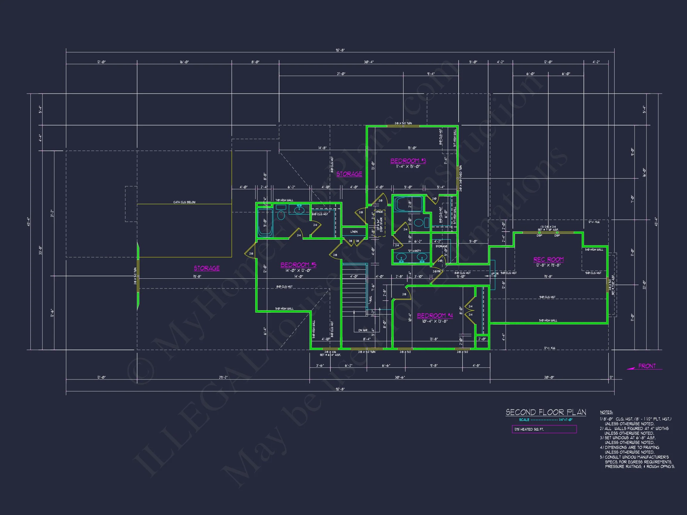 Spacious house Plan with CAD Blueprints & Modern Designs