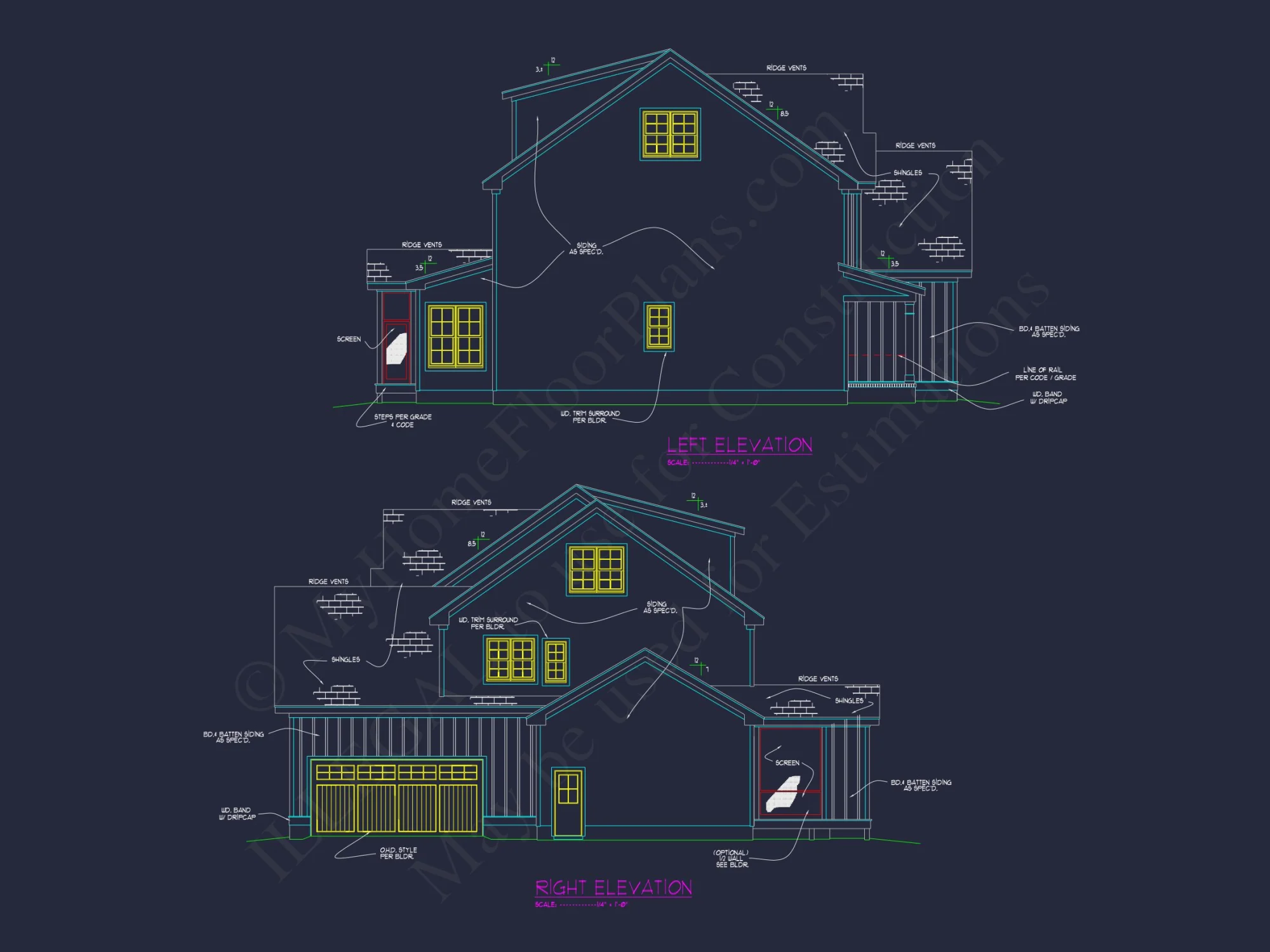 Elegant 3-Story house Plan with CAD Floor Designs & Blueprint