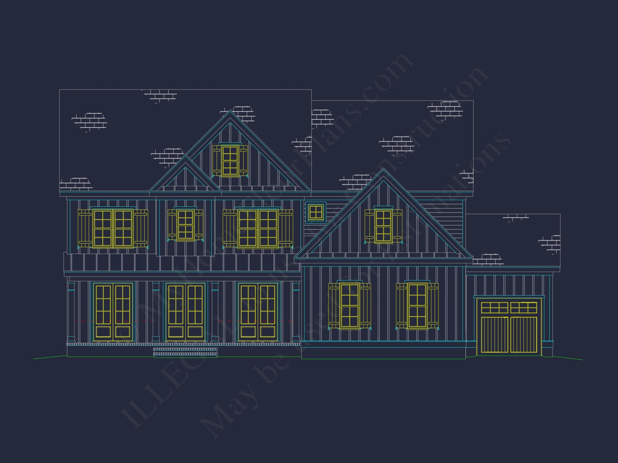 Elegant 3-Story house Plan with CAD Floor Designs & Blueprint