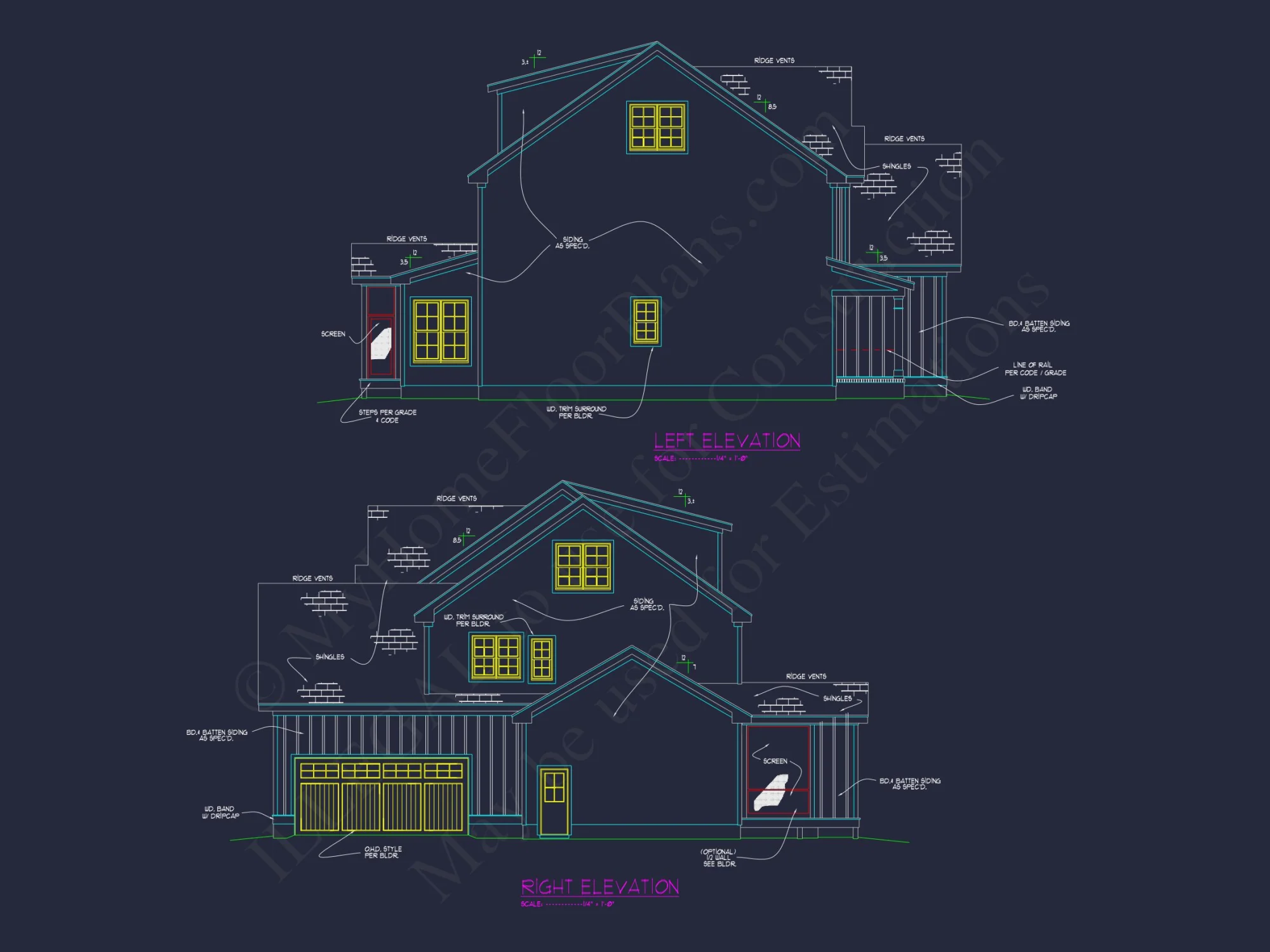 Elegant house Plan with Modern Floor Plan Designs and CAD Blueprints